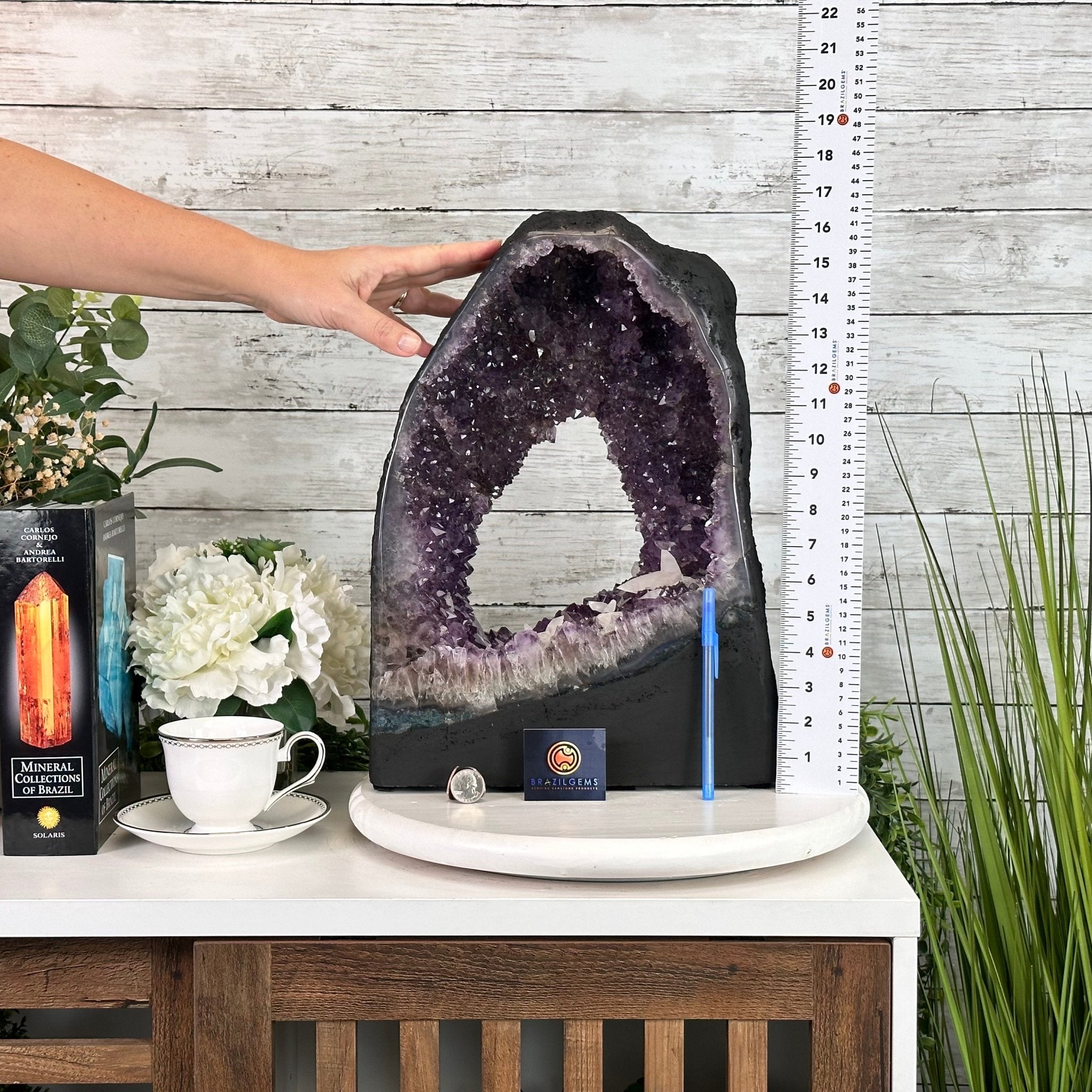 Extra Quality Open 2-Sided Brazilian Amethyst Cathedral, 34.8 lbs, 16.5" tall, Model #5605-0140 by Brazil Gems - Brazil GemsBrazil GemsExtra Quality Open 2-Sided Brazilian Amethyst Cathedral, 34.8 lbs, 16.5" tall, Model #5605-0140 by Brazil GemsOpen 2-Sided Cathedrals5605-0140