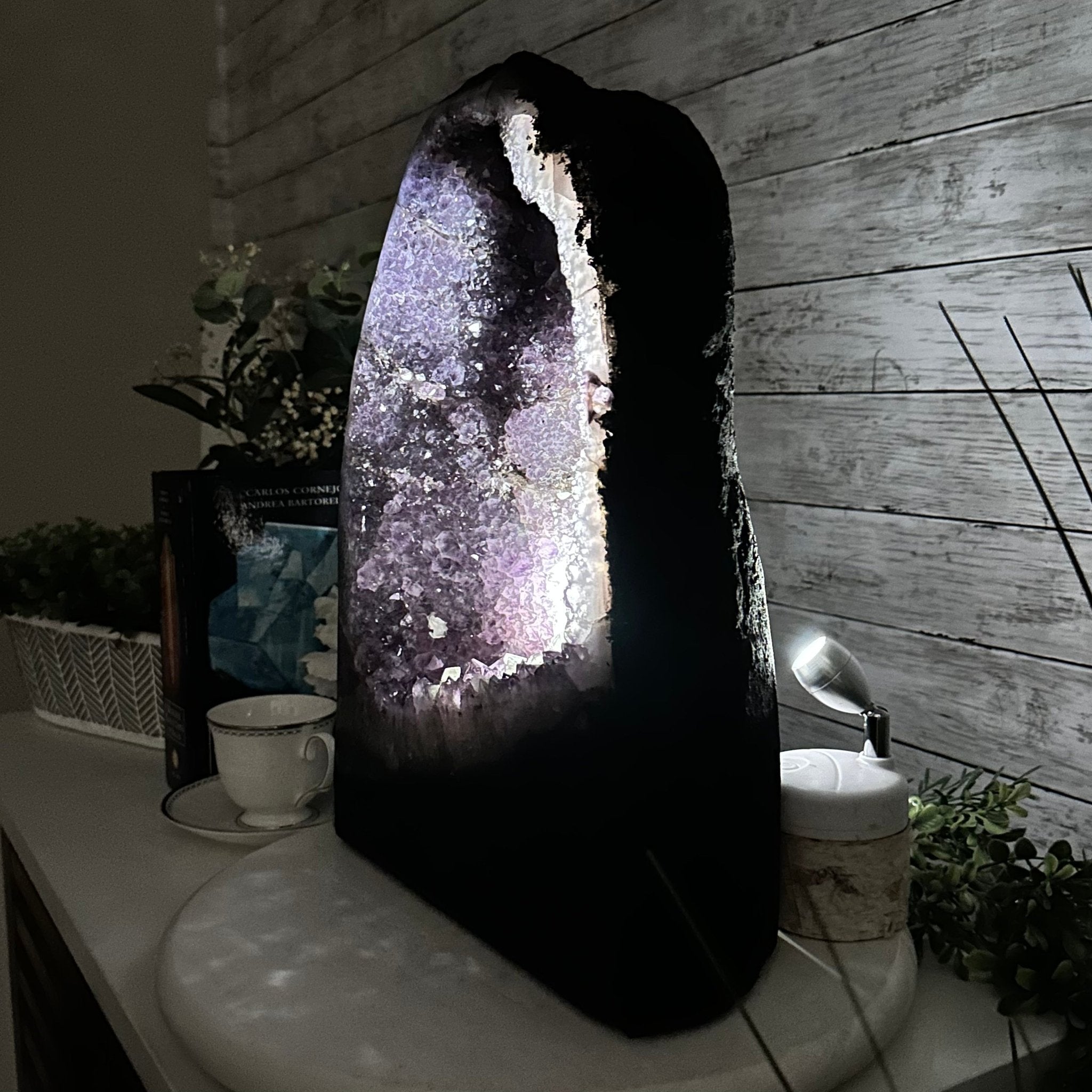 Extra Quality Open 2-Sided Brazilian Amethyst Cathedral, 34.8 lbs, 16.5" tall, Model #5605-0140 by Brazil Gems - Brazil GemsBrazil GemsExtra Quality Open 2-Sided Brazilian Amethyst Cathedral, 34.8 lbs, 16.5" tall, Model #5605-0140 by Brazil GemsOpen 2-Sided Cathedrals5605-0140