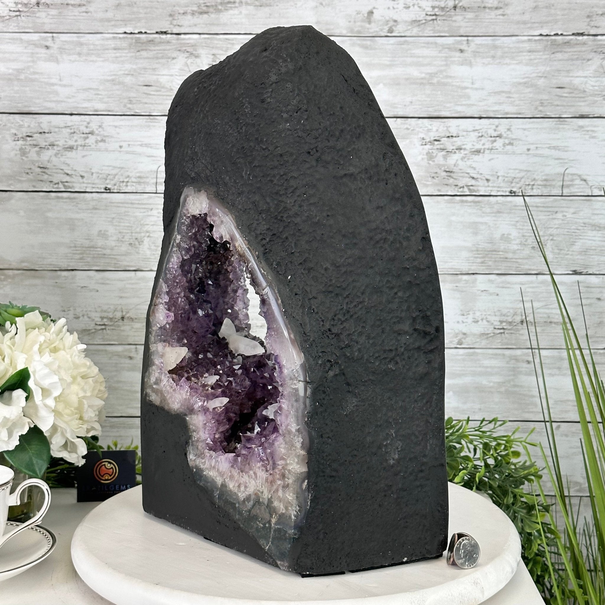 Extra Quality Open 2-Sided Brazilian Amethyst Cathedral, 34.8 lbs, 16.5" tall, Model #5605-0140 by Brazil Gems - Brazil GemsBrazil GemsExtra Quality Open 2-Sided Brazilian Amethyst Cathedral, 34.8 lbs, 16.5" tall, Model #5605-0140 by Brazil GemsOpen 2-Sided Cathedrals5605-0140