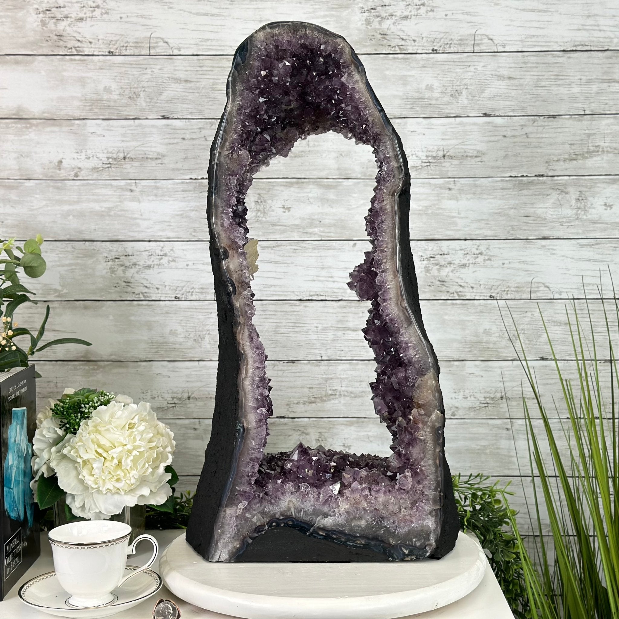 Extra Quality Open 2-Sided Brazilian Amethyst Cathedral, 43.1 lbs, 23.6" tall, Model #5605-0108 by Brazil Gems - Brazil GemsBrazil GemsExtra Quality Open 2-Sided Brazilian Amethyst Cathedral, 43.1 lbs, 23.6" tall, Model #5605-0108 by Brazil GemsOpen 2-Sided Cathedrals5605-0108