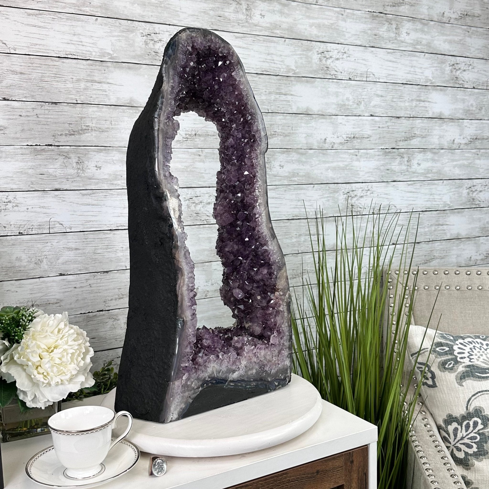 Extra Quality Open 2-Sided Brazilian Amethyst Cathedral, 43.1 lbs, 23.6" tall, Model #5605-0108 by Brazil Gems - Brazil GemsBrazil GemsExtra Quality Open 2-Sided Brazilian Amethyst Cathedral, 43.1 lbs, 23.6" tall, Model #5605-0108 by Brazil GemsOpen 2-Sided Cathedrals5605-0108