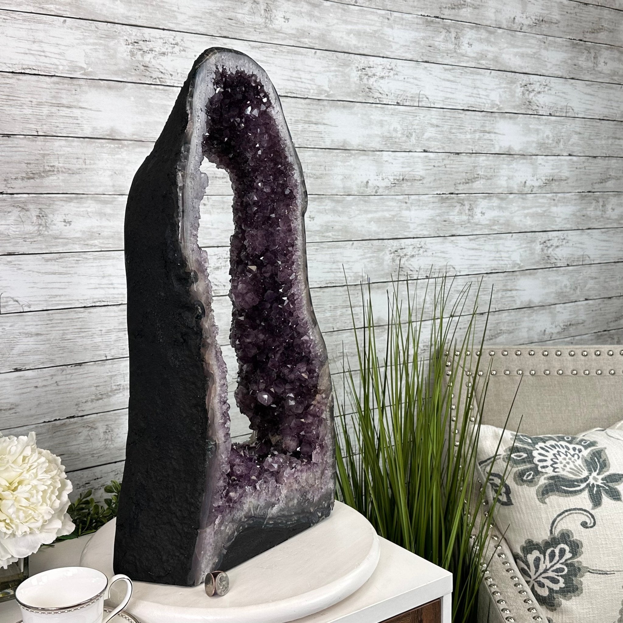 Extra Quality Open 2-Sided Brazilian Amethyst Cathedral, 43.1 lbs, 23.6" tall, Model #5605-0108 by Brazil Gems - Brazil GemsBrazil GemsExtra Quality Open 2-Sided Brazilian Amethyst Cathedral, 43.1 lbs, 23.6" tall, Model #5605-0108 by Brazil GemsOpen 2-Sided Cathedrals5605-0108