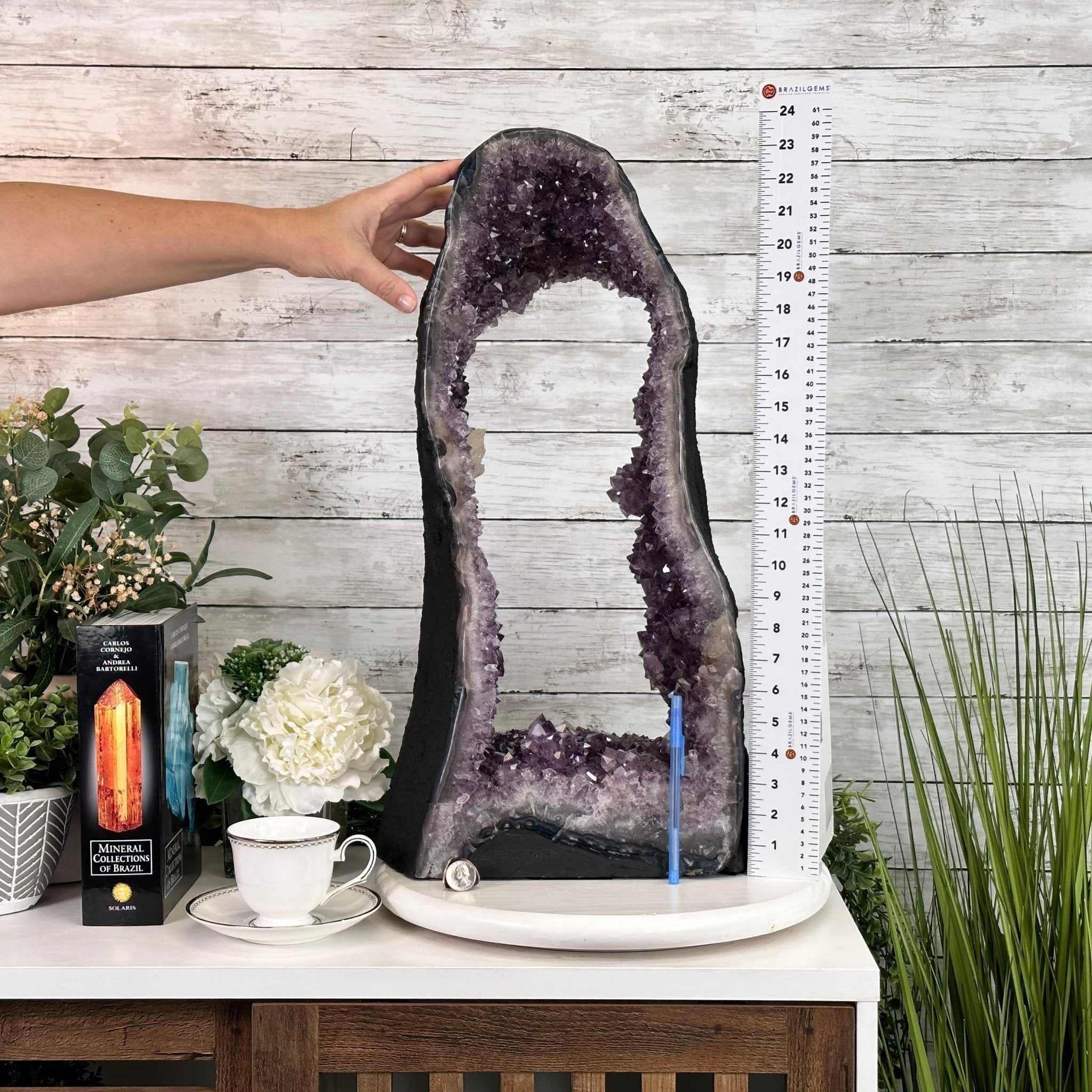 Extra Quality Open 2-Sided Brazilian Amethyst Cathedral, 43.1 lbs, 23.6" tall, Model #5605-0108 by Brazil Gems - Brazil GemsBrazil GemsExtra Quality Open 2-Sided Brazilian Amethyst Cathedral, 43.1 lbs, 23.6" tall, Model #5605-0108 by Brazil GemsOpen 2-Sided Cathedrals5605-0108