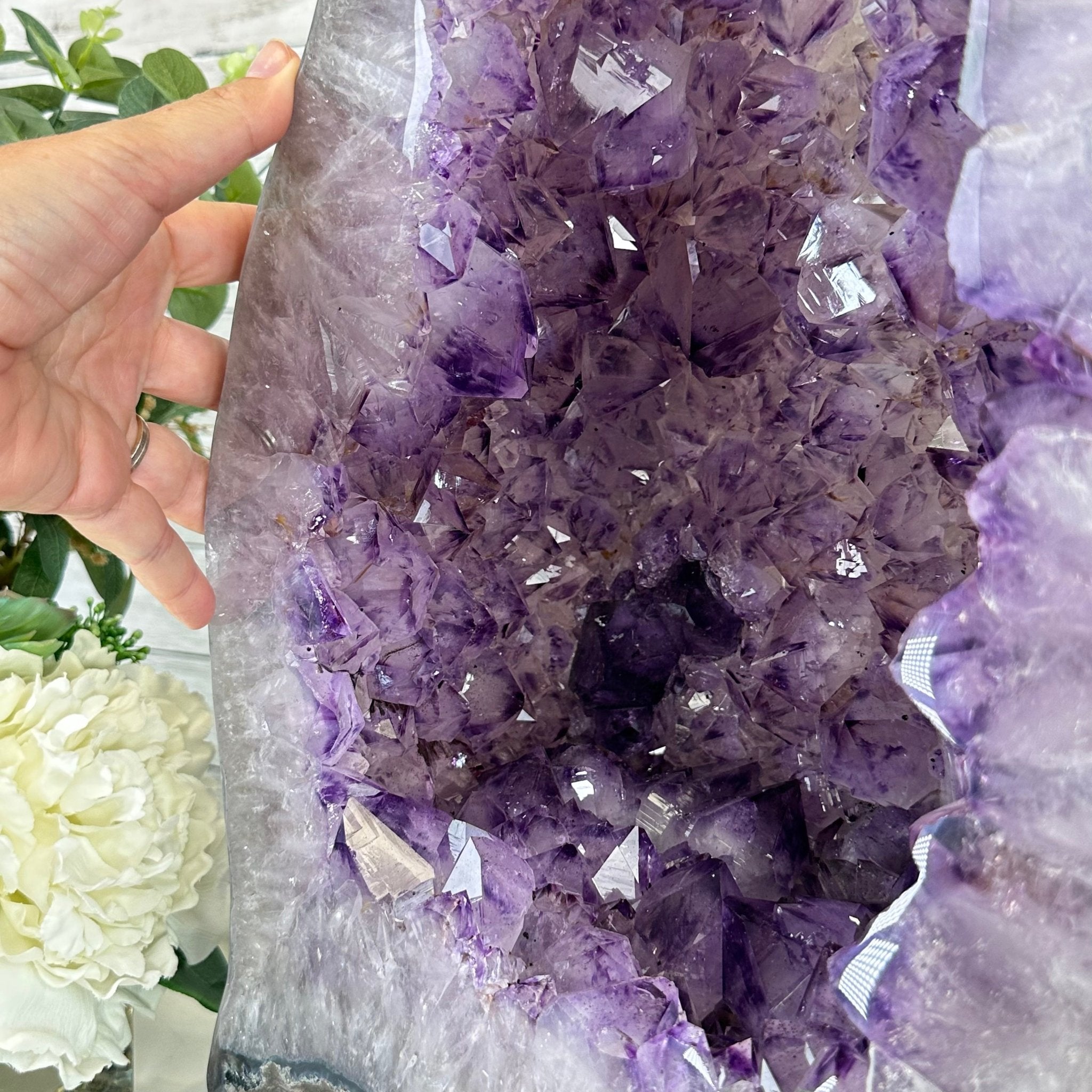 Extra Quality Polished Brazilian Amethyst Cathedral, 102.1 lbs & 18.3" tall Model #5602-0045 by Brazil Gems - Brazil GemsBrazil GemsExtra Quality Polished Brazilian Amethyst Cathedral, 102.1 lbs & 18.3" tall Model #5602-0045 by Brazil GemsPolished Cathedrals5602-0045