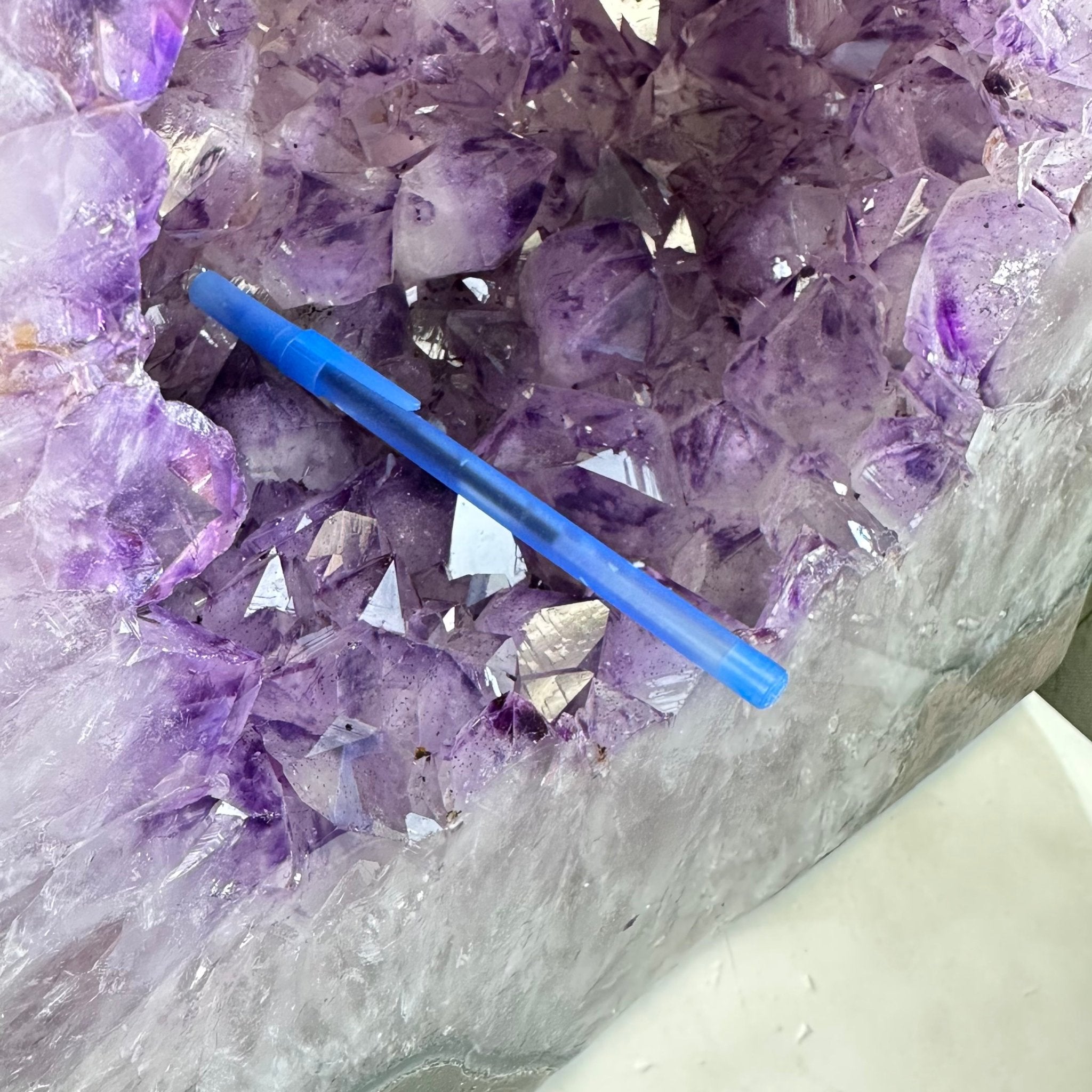 Extra Quality Polished Brazilian Amethyst Cathedral, 102.1 lbs & 18.3" tall Model #5602-0045 by Brazil Gems - Brazil GemsBrazil GemsExtra Quality Polished Brazilian Amethyst Cathedral, 102.1 lbs & 18.3" tall Model #5602-0045 by Brazil GemsPolished Cathedrals5602-0045