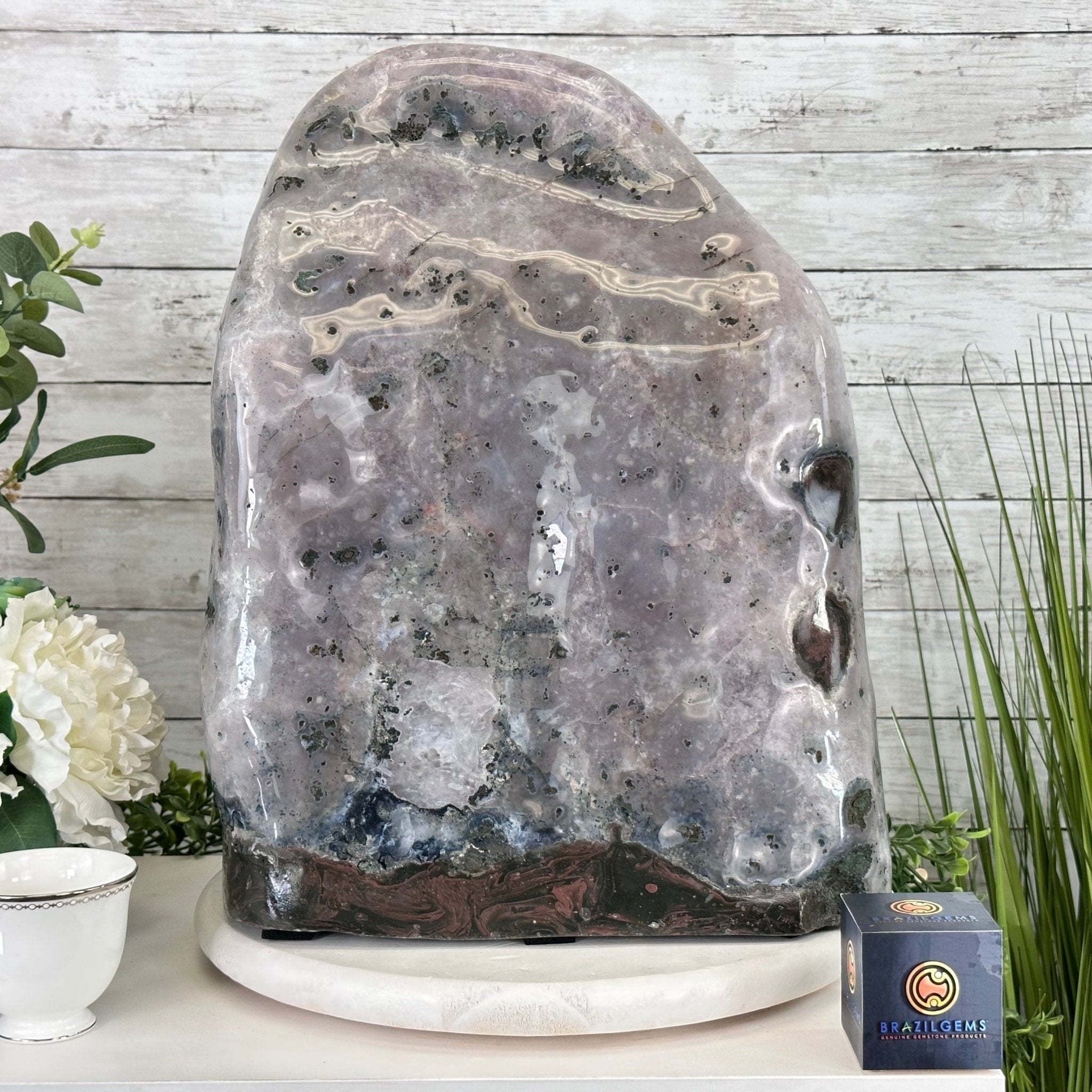 Extra Quality Polished Brazilian Amethyst Cathedral, 102.1 lbs & 18.3" tall Model #5602-0045 by Brazil Gems - Brazil GemsBrazil GemsExtra Quality Polished Brazilian Amethyst Cathedral, 102.1 lbs & 18.3" tall Model #5602-0045 by Brazil GemsPolished Cathedrals5602-0045