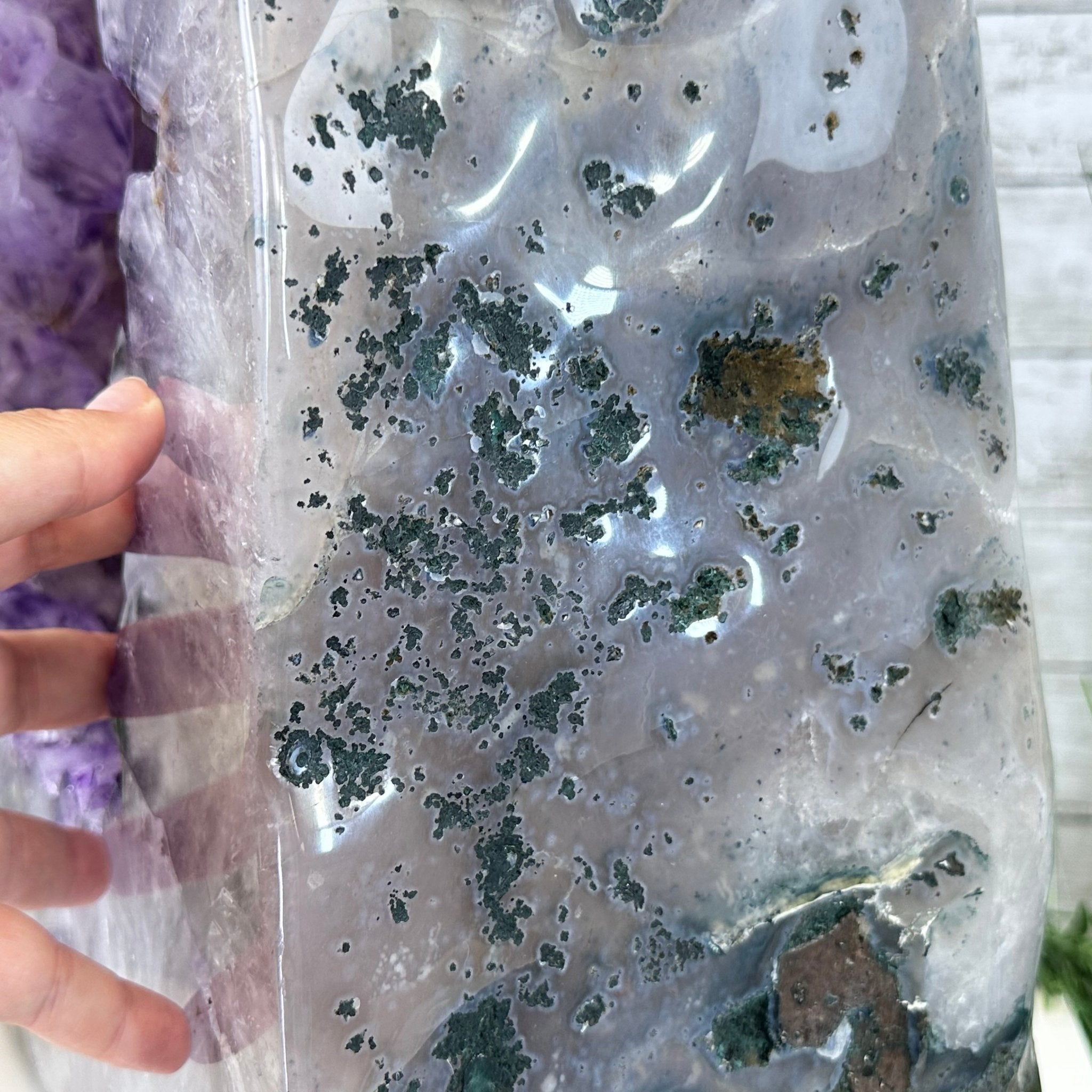 Extra Quality Polished Brazilian Amethyst Cathedral, 102.1 lbs & 18.3" tall Model #5602-0045 by Brazil Gems - Brazil GemsBrazil GemsExtra Quality Polished Brazilian Amethyst Cathedral, 102.1 lbs & 18.3" tall Model #5602-0045 by Brazil GemsPolished Cathedrals5602-0045