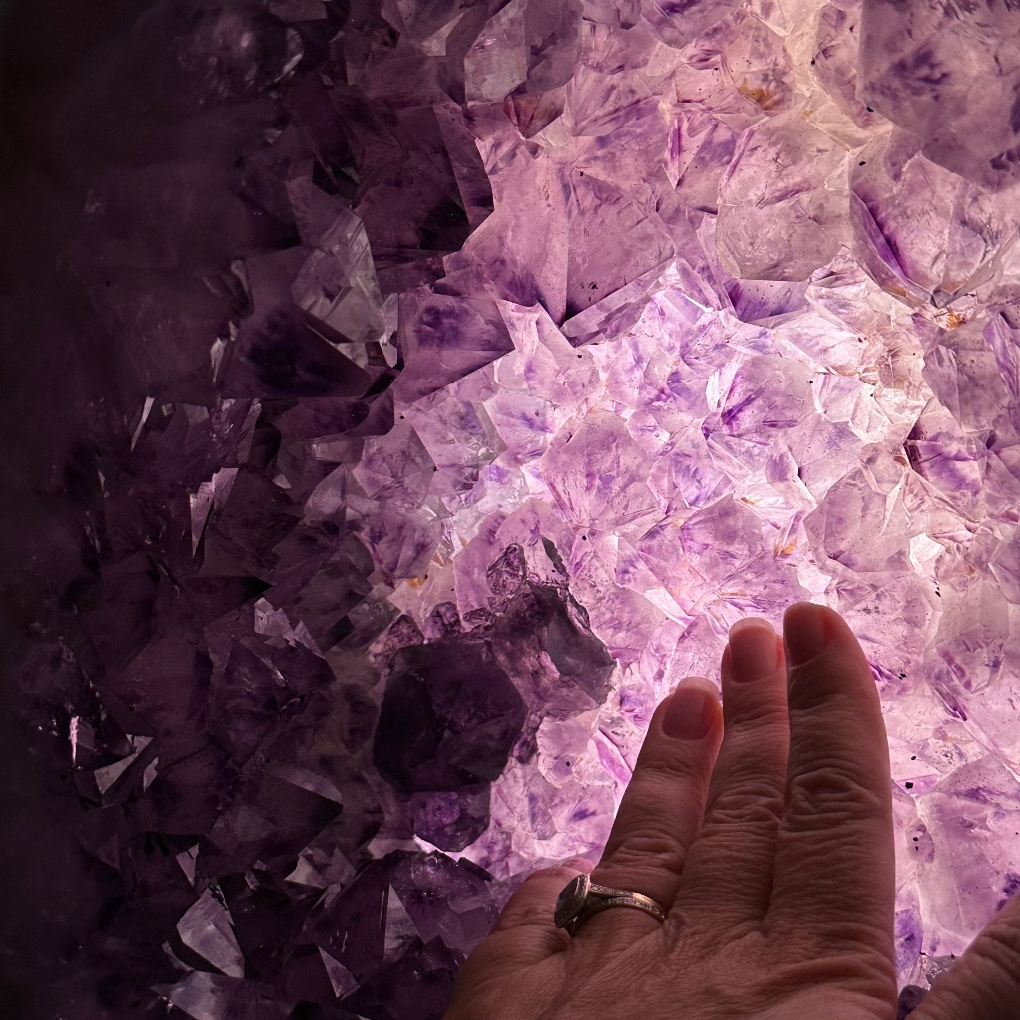 Extra Quality Polished Brazilian Amethyst Cathedral, 102.1 lbs & 18.3" tall Model #5602-0045 by Brazil Gems - Brazil GemsBrazil GemsExtra Quality Polished Brazilian Amethyst Cathedral, 102.1 lbs & 18.3" tall Model #5602-0045 by Brazil GemsPolished Cathedrals5602-0045