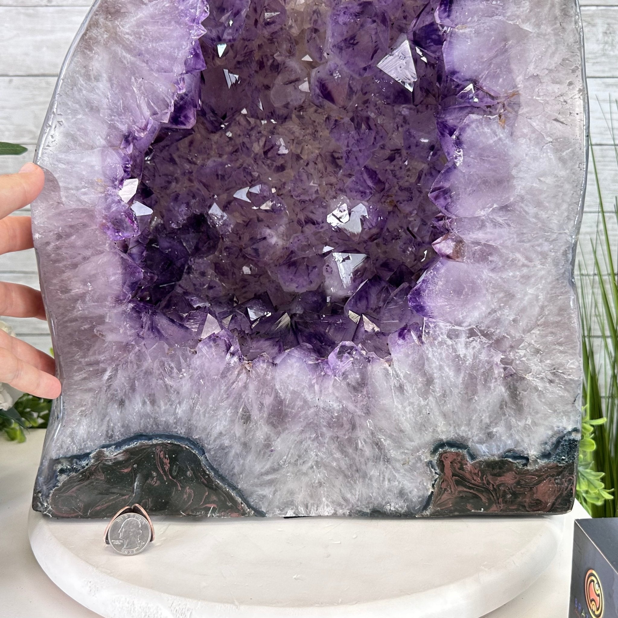 Extra Quality Polished Brazilian Amethyst Cathedral, 102.1 lbs & 18.3" tall Model #5602-0045 by Brazil Gems - Brazil GemsBrazil GemsExtra Quality Polished Brazilian Amethyst Cathedral, 102.1 lbs & 18.3" tall Model #5602-0045 by Brazil GemsPolished Cathedrals5602-0045