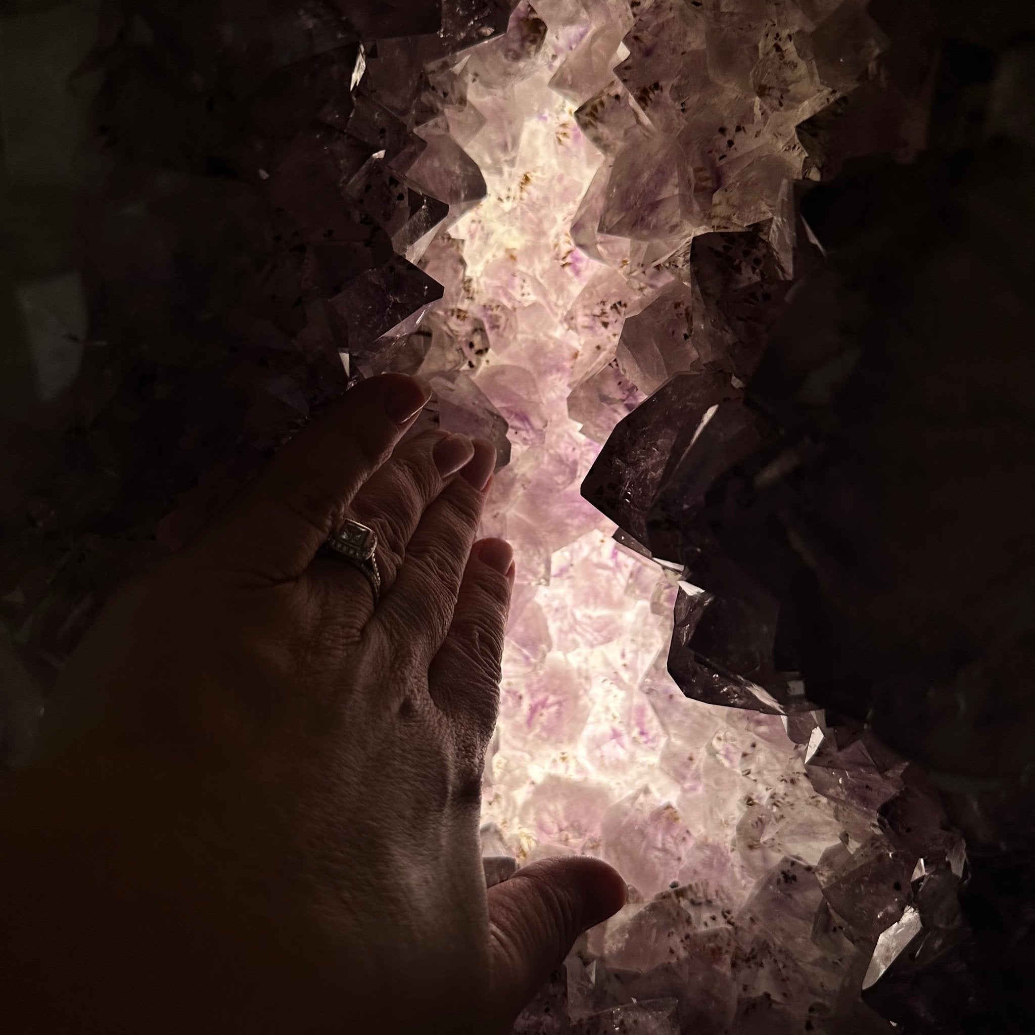 Extra Quality Polished Brazilian Amethyst Cathedral, 103.3 lbs & 18.9" tall Model #5602-0199 by Brazil Gems - Brazil GemsBrazil GemsExtra Quality Polished Brazilian Amethyst Cathedral, 103.3 lbs & 18.9" tall Model #5602-0199 by Brazil GemsPolished Cathedrals5602-0199