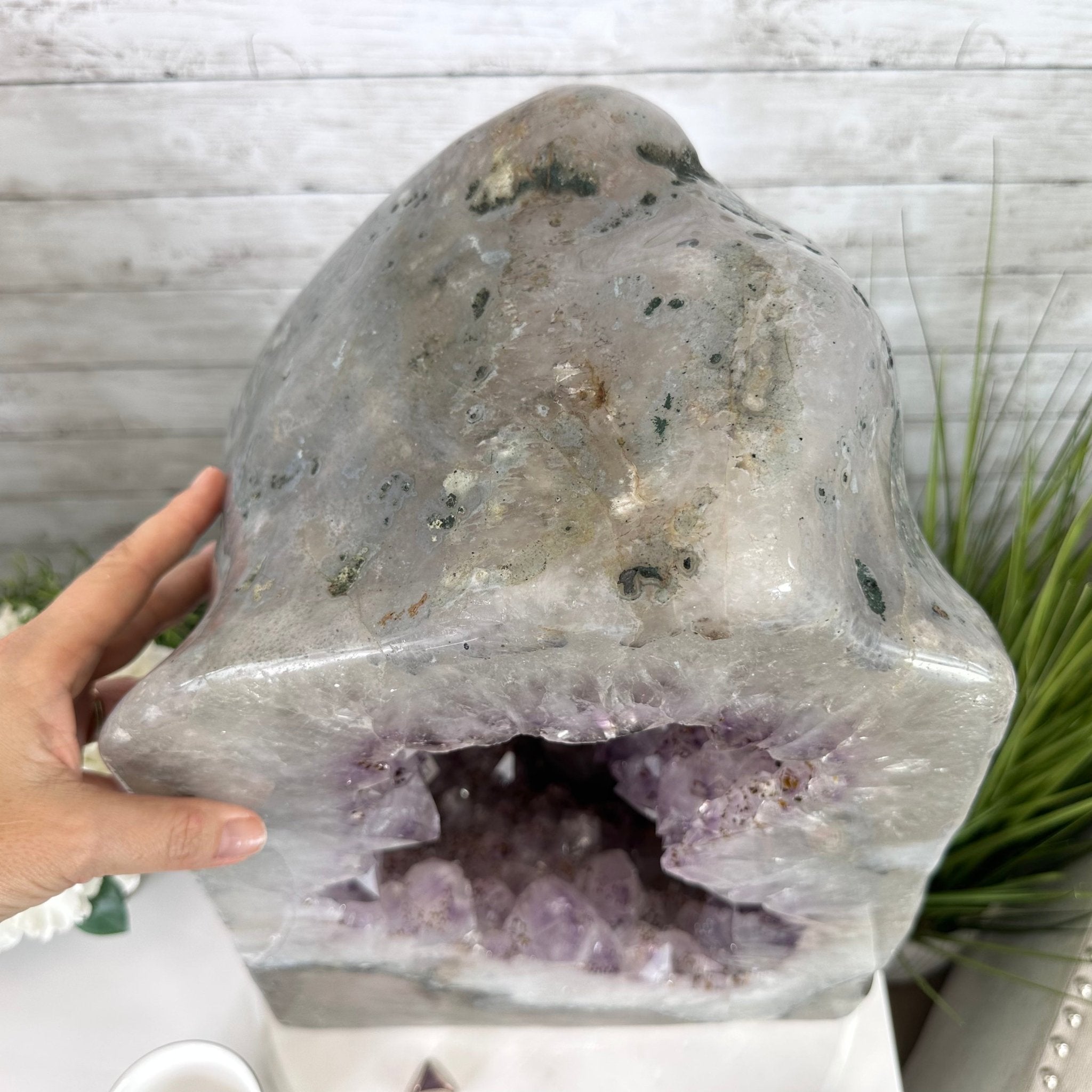 Extra Quality Polished Brazilian Amethyst Cathedral, 103.3 lbs & 18.9" tall Model #5602-0199 by Brazil Gems - Brazil GemsBrazil GemsExtra Quality Polished Brazilian Amethyst Cathedral, 103.3 lbs & 18.9" tall Model #5602-0199 by Brazil GemsPolished Cathedrals5602-0199