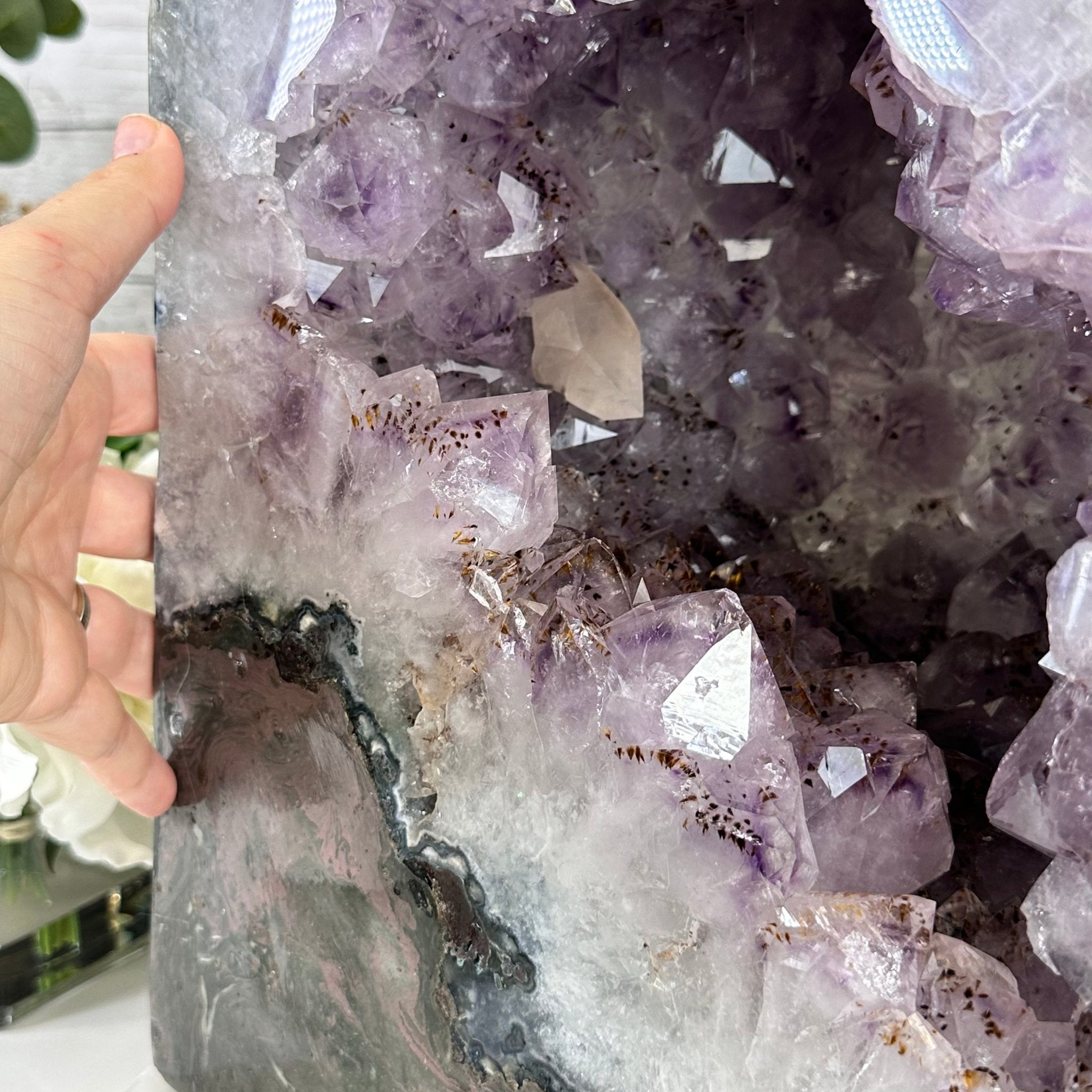 Extra Quality Polished Brazilian Amethyst Cathedral, 103.3 lbs & 18.9" tall Model #5602-0199 by Brazil Gems - Brazil GemsBrazil GemsExtra Quality Polished Brazilian Amethyst Cathedral, 103.3 lbs & 18.9" tall Model #5602-0199 by Brazil GemsPolished Cathedrals5602-0199