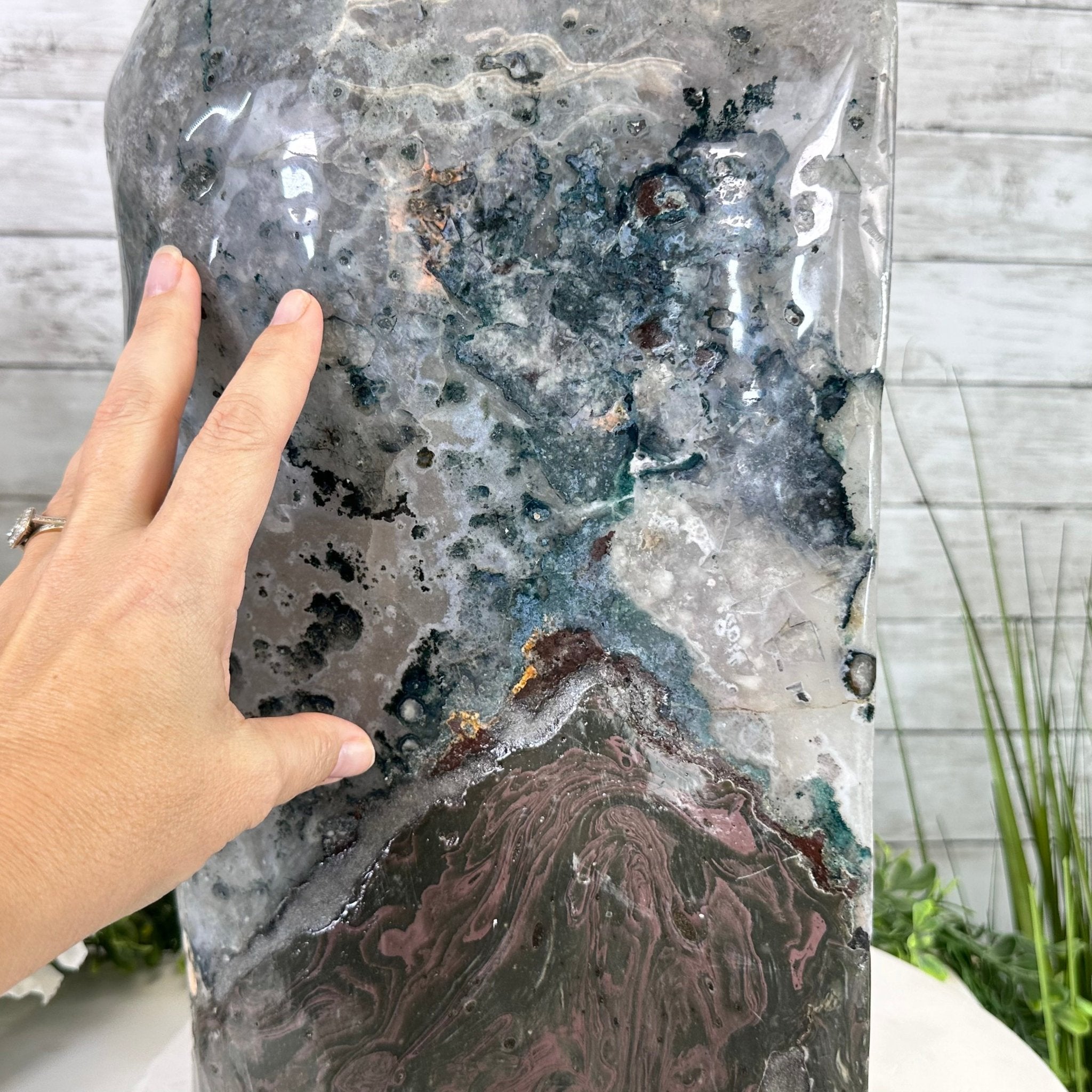 Extra Quality Polished Brazilian Amethyst Cathedral, 103.3 lbs & 18.9" tall Model #5602-0199 by Brazil Gems - Brazil GemsBrazil GemsExtra Quality Polished Brazilian Amethyst Cathedral, 103.3 lbs & 18.9" tall Model #5602-0199 by Brazil GemsPolished Cathedrals5602-0199