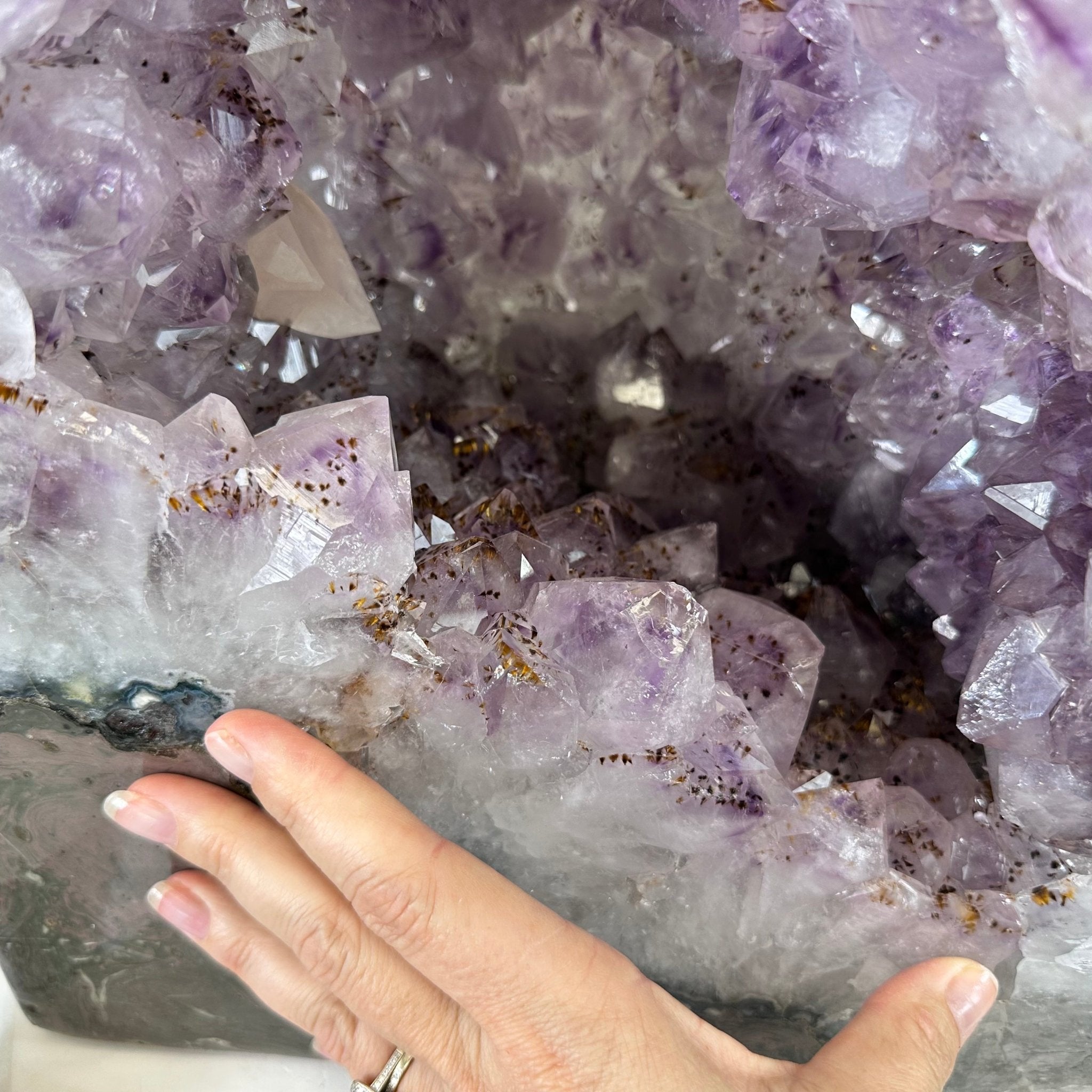 Extra Quality Polished Brazilian Amethyst Cathedral, 103.3 lbs & 18.9" tall Model #5602-0199 by Brazil Gems - Brazil GemsBrazil GemsExtra Quality Polished Brazilian Amethyst Cathedral, 103.3 lbs & 18.9" tall Model #5602-0199 by Brazil GemsPolished Cathedrals5602-0199