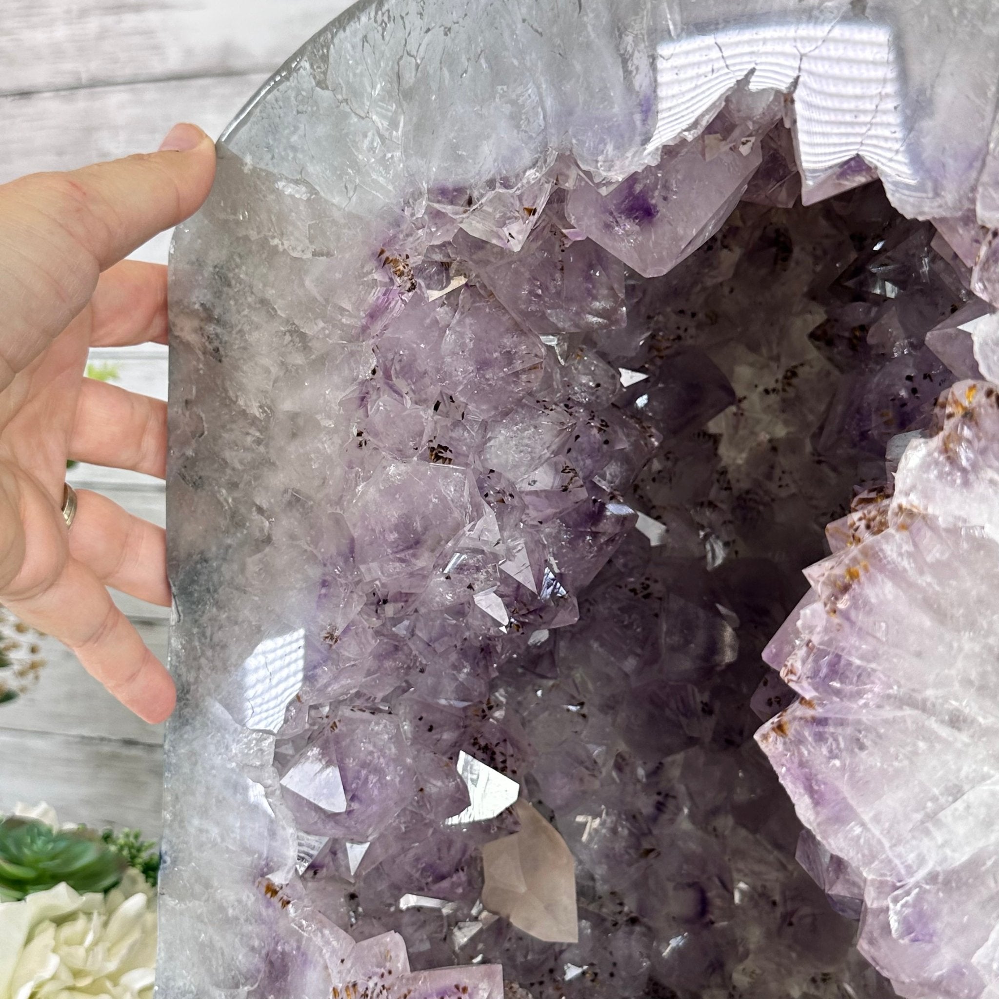 Extra Quality Polished Brazilian Amethyst Cathedral, 103.3 lbs & 18.9" tall Model #5602-0199 by Brazil Gems - Brazil GemsBrazil GemsExtra Quality Polished Brazilian Amethyst Cathedral, 103.3 lbs & 18.9" tall Model #5602-0199 by Brazil GemsPolished Cathedrals5602-0199