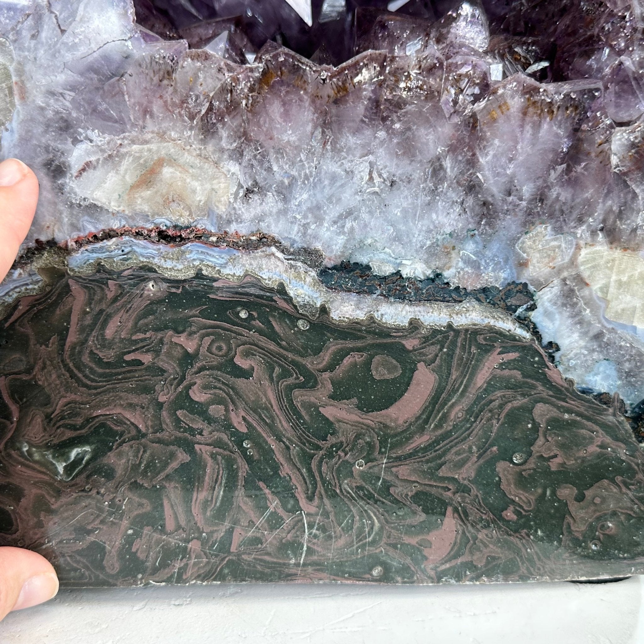 Extra Quality Polished Brazilian Amethyst Cathedral, 104.8 lbs & 24.5" tall Model #5602-0165 by Brazil Gems - Brazil GemsBrazil GemsExtra Quality Polished Brazilian Amethyst Cathedral, 104.8 lbs & 24.5" tall Model #5602-0165 by Brazil GemsPolished Cathedrals5602-0165
