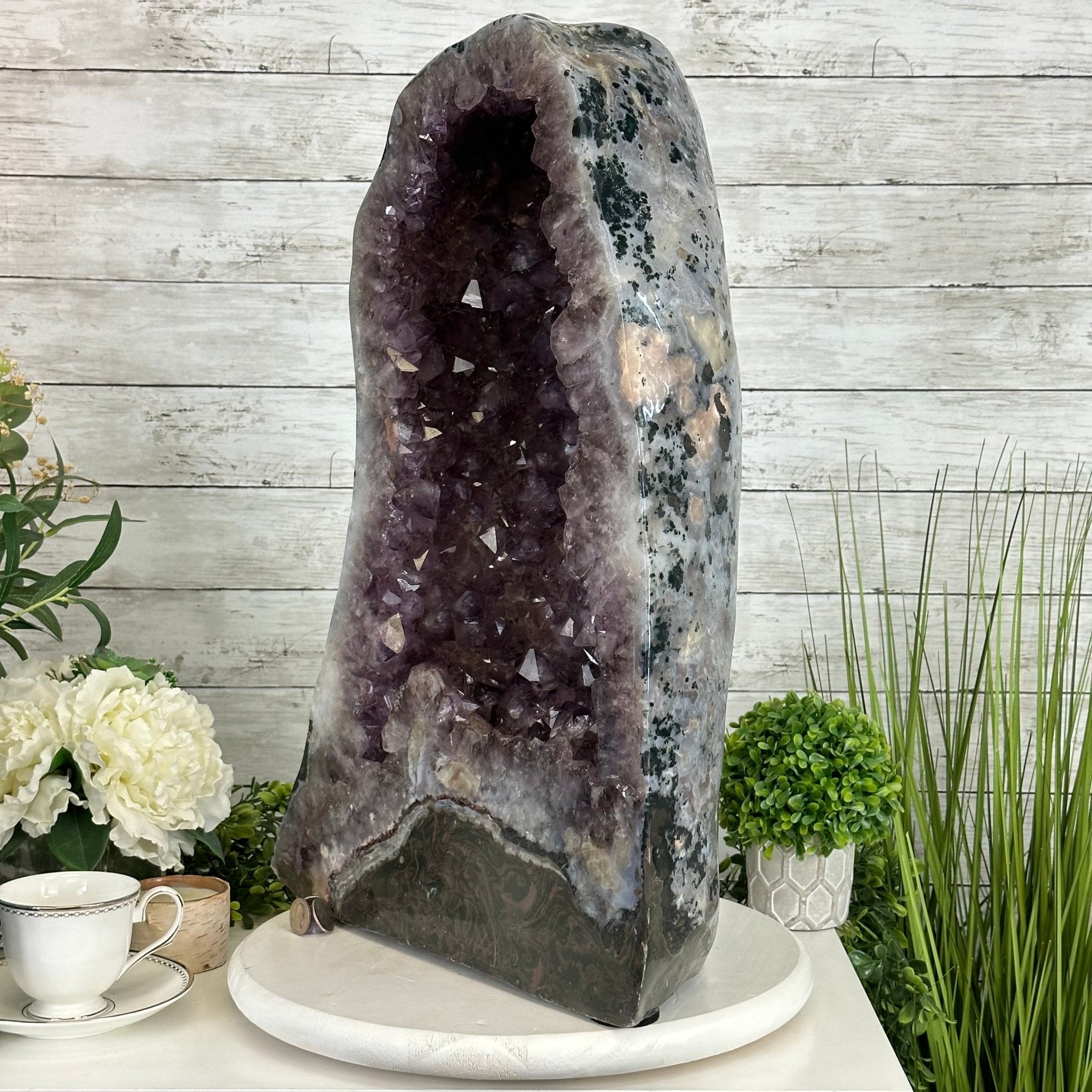 Extra Quality Polished Brazilian Amethyst Cathedral, 104.8 lbs & 24.5" tall Model #5602-0165 by Brazil Gems - Brazil GemsBrazil GemsExtra Quality Polished Brazilian Amethyst Cathedral, 104.8 lbs & 24.5" tall Model #5602-0165 by Brazil GemsPolished Cathedrals5602-0165
