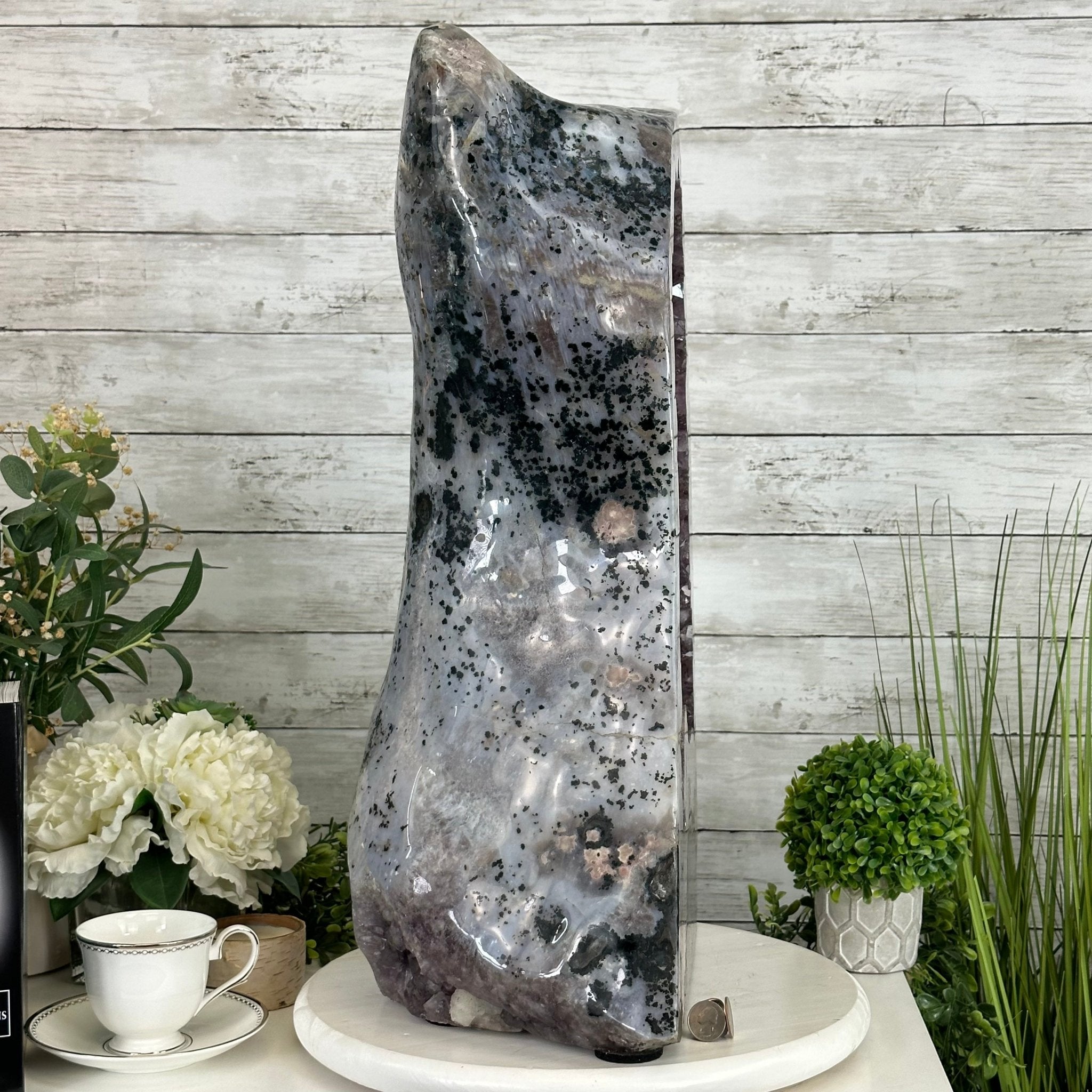 Extra Quality Polished Brazilian Amethyst Cathedral, 104.8 lbs & 24.5" tall Model #5602-0165 by Brazil Gems - Brazil GemsBrazil GemsExtra Quality Polished Brazilian Amethyst Cathedral, 104.8 lbs & 24.5" tall Model #5602-0165 by Brazil GemsPolished Cathedrals5602-0165