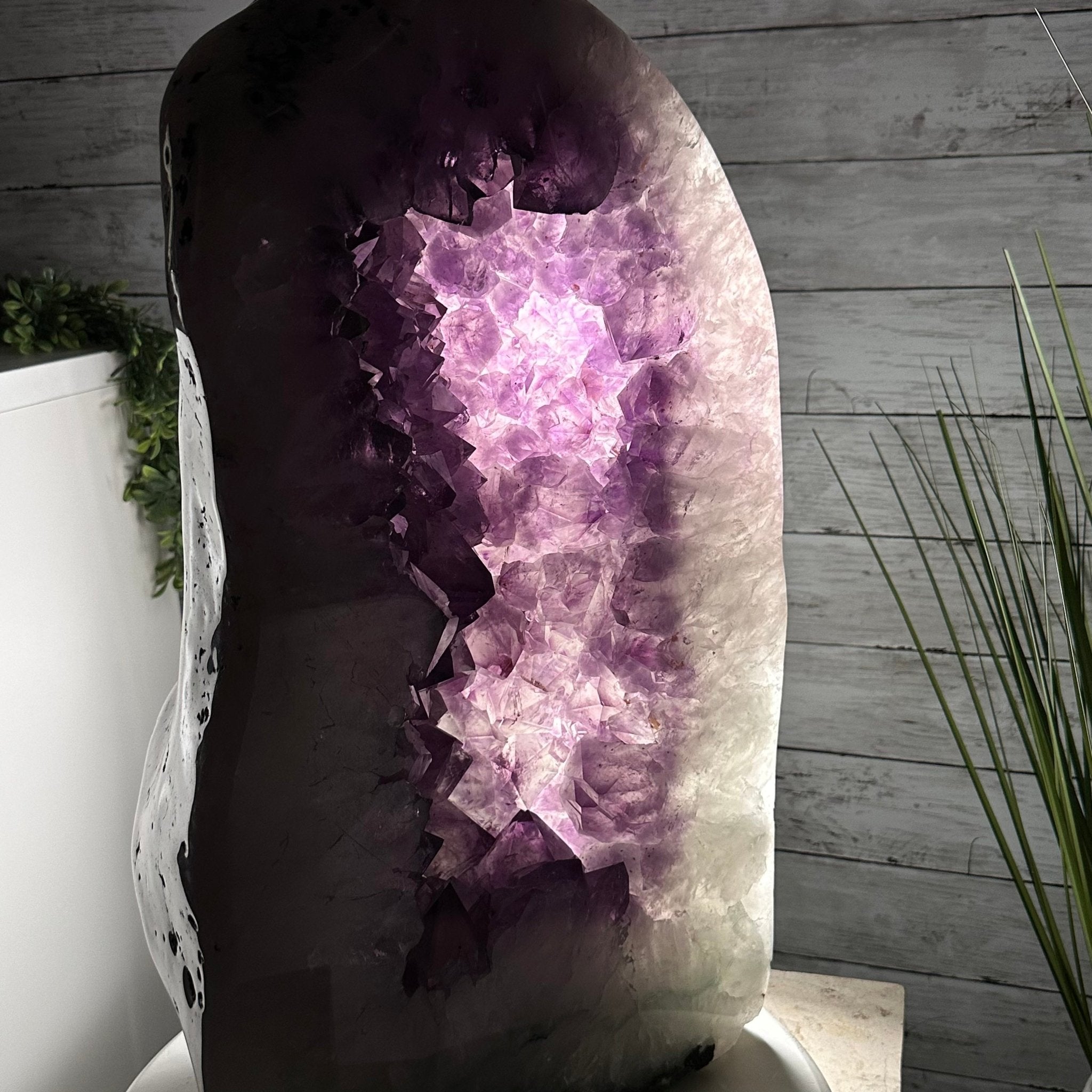 Extra Quality Polished Brazilian Amethyst Cathedral, 106.6 lbs & 23.75" tall Model #5602-0030 by Brazil Gems - Brazil GemsBrazil GemsExtra Quality Polished Brazilian Amethyst Cathedral, 106.6 lbs & 23.75" tall Model #5602-0030 by Brazil GemsPolished Cathedrals5602-0030