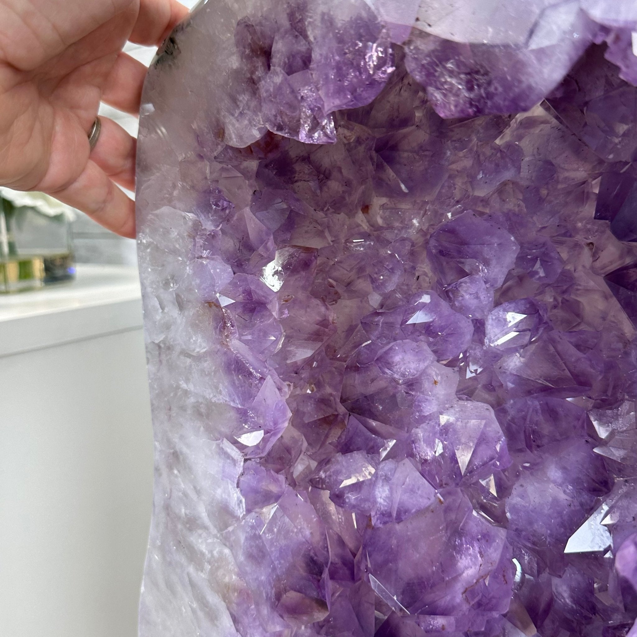 Extra Quality Polished Brazilian Amethyst Cathedral, 106.6 lbs & 23.75" tall Model #5602-0030 by Brazil Gems - Brazil GemsBrazil GemsExtra Quality Polished Brazilian Amethyst Cathedral, 106.6 lbs & 23.75" tall Model #5602-0030 by Brazil GemsPolished Cathedrals5602-0030