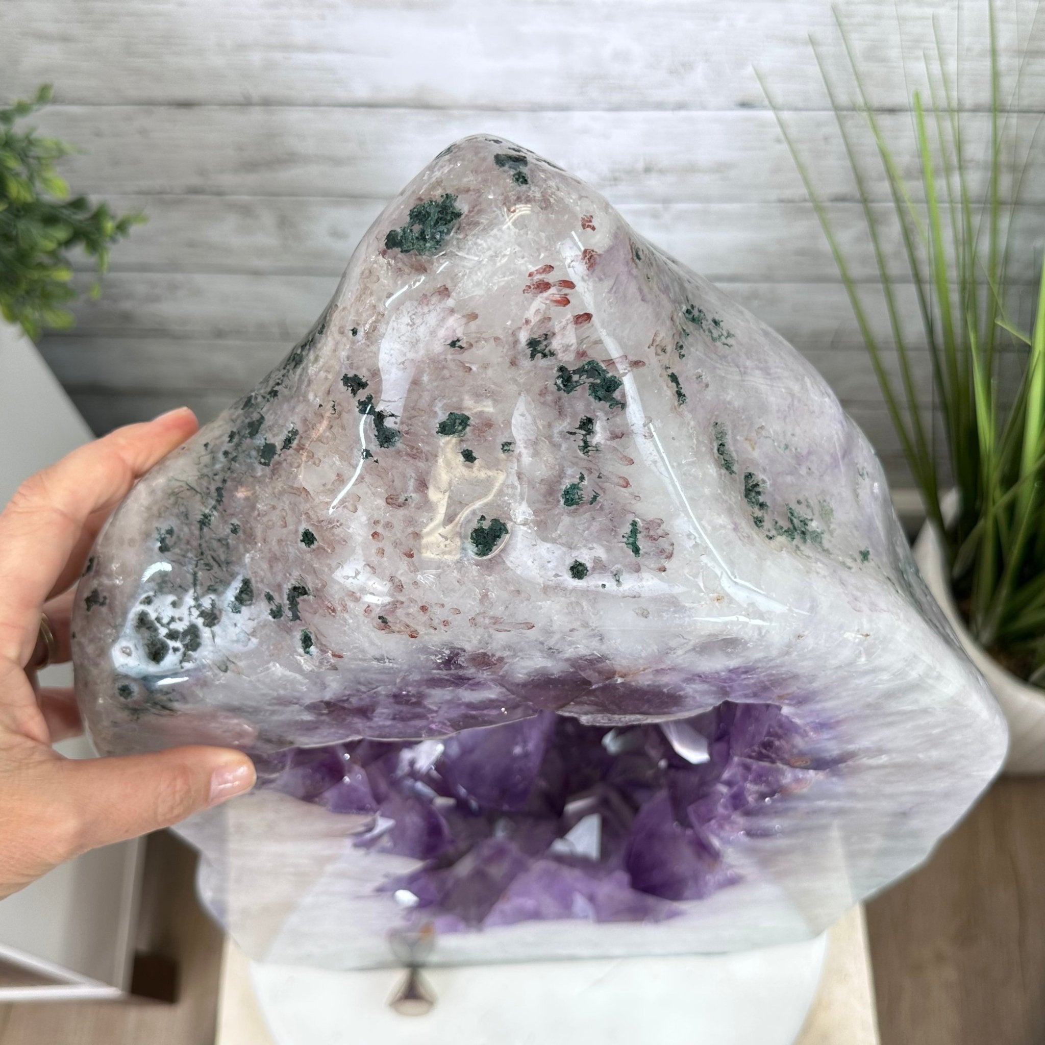 Extra Quality Polished Brazilian Amethyst Cathedral, 106.6 lbs & 23.75" tall Model #5602-0030 by Brazil Gems - Brazil GemsBrazil GemsExtra Quality Polished Brazilian Amethyst Cathedral, 106.6 lbs & 23.75" tall Model #5602-0030 by Brazil GemsPolished Cathedrals5602-0030