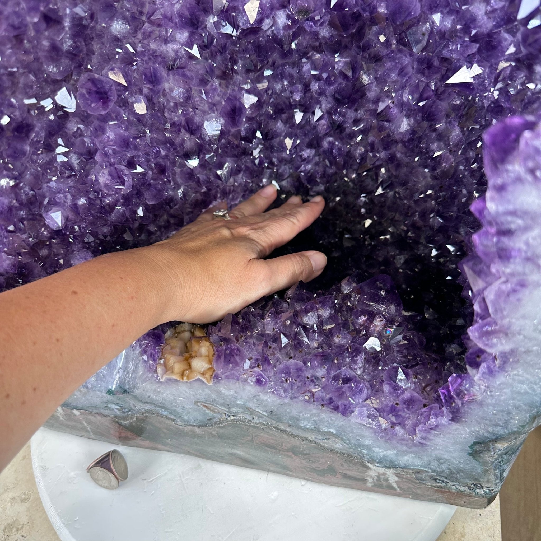 Extra Quality Polished Brazilian Amethyst Cathedral, 110.5 lbs & 26.5" tall Model #5602-0063 by Brazil Gems - Brazil GemsBrazil GemsExtra Quality Polished Brazilian Amethyst Cathedral, 110.5 lbs & 26.5" tall Model #5602-0063 by Brazil GemsPolished Cathedrals5602-0063