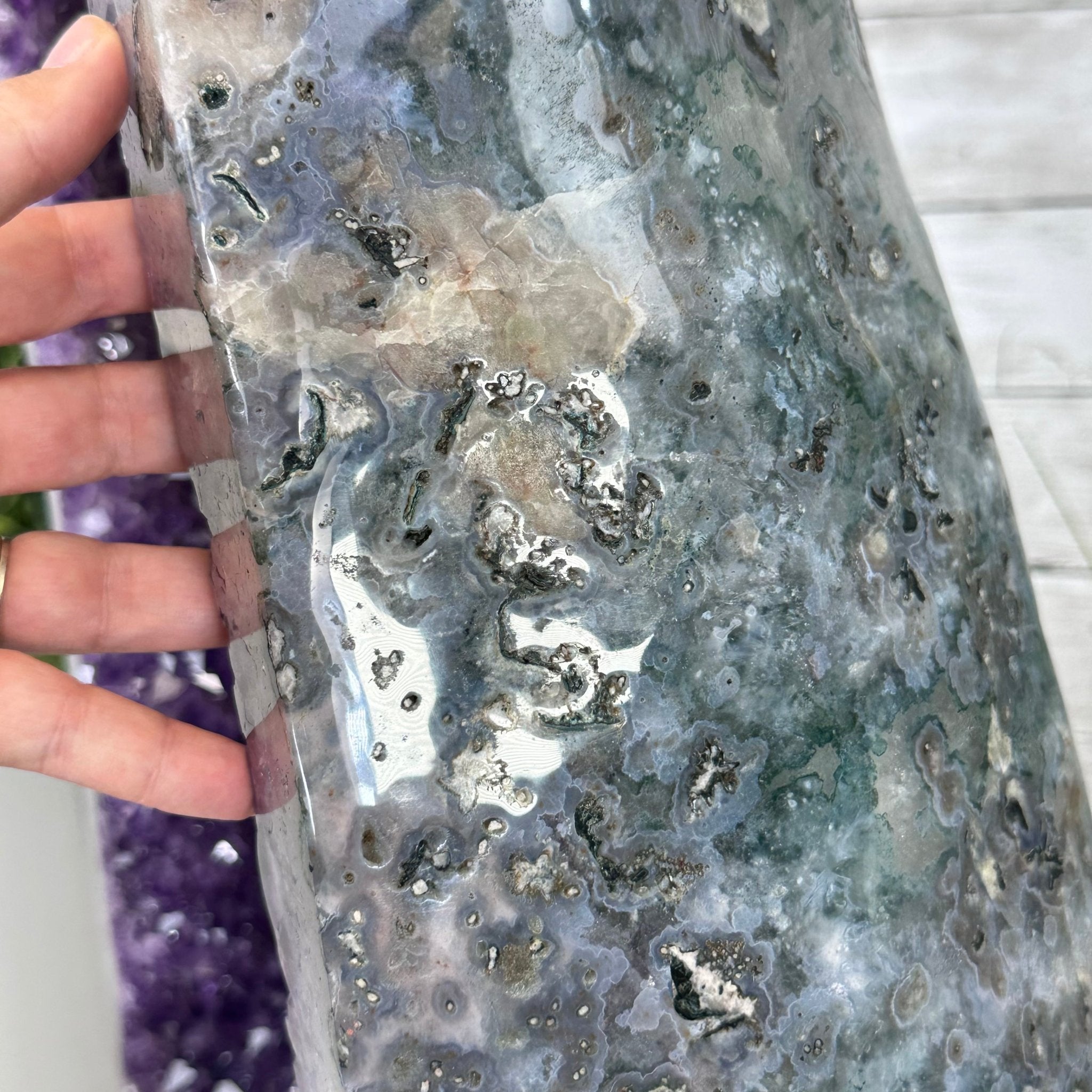 Extra Quality Polished Brazilian Amethyst Cathedral, 110.5 lbs & 26.5" tall Model #5602-0063 by Brazil Gems - Brazil GemsBrazil GemsExtra Quality Polished Brazilian Amethyst Cathedral, 110.5 lbs & 26.5" tall Model #5602-0063 by Brazil GemsPolished Cathedrals5602-0063