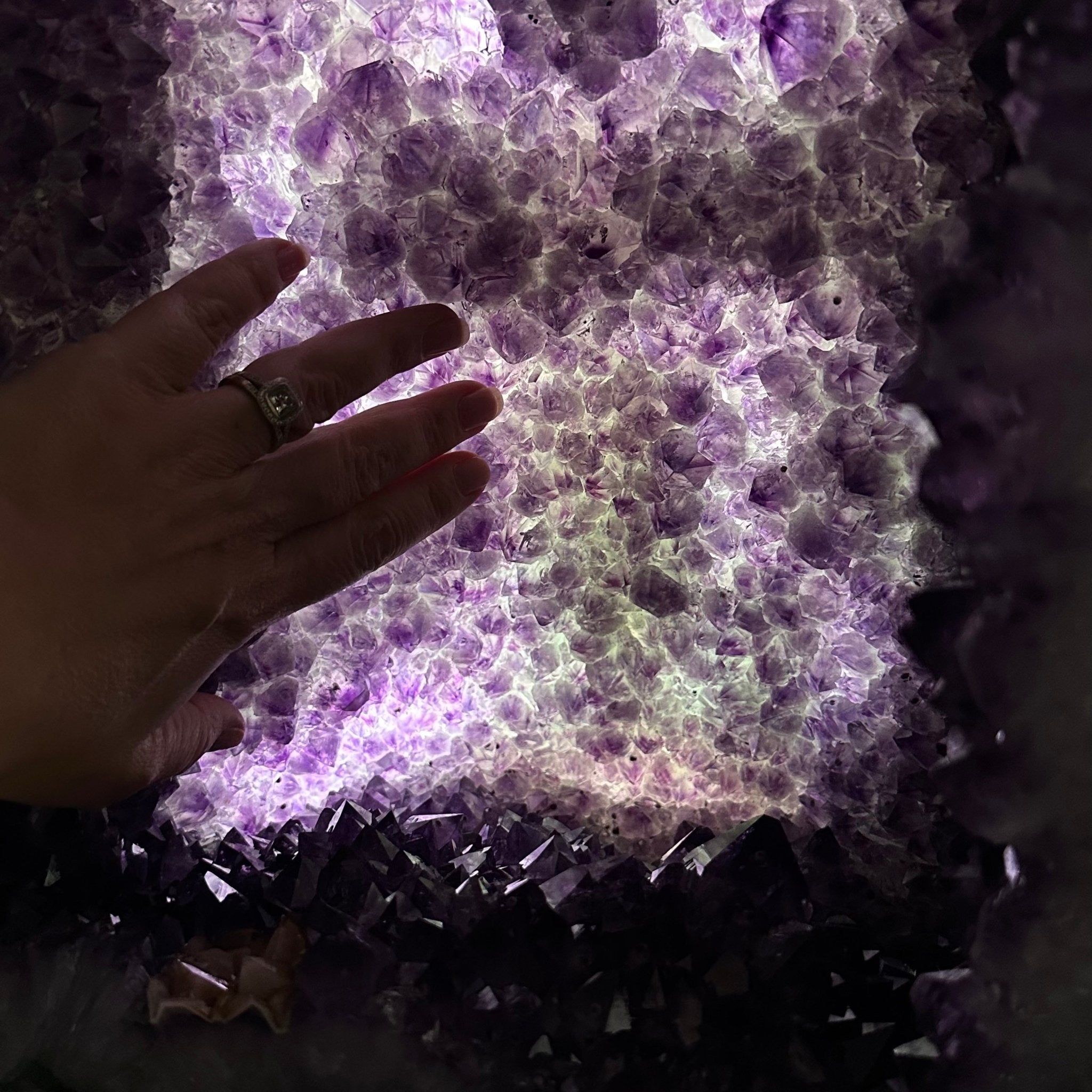 Extra Quality Polished Brazilian Amethyst Cathedral, 110.5 lbs & 26.5" tall Model #5602-0063 by Brazil Gems - Brazil GemsBrazil GemsExtra Quality Polished Brazilian Amethyst Cathedral, 110.5 lbs & 26.5" tall Model #5602-0063 by Brazil GemsPolished Cathedrals5602-0063