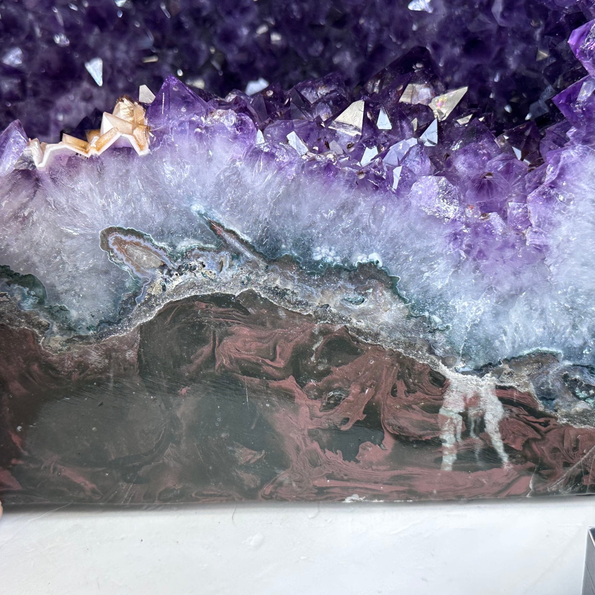 Extra Quality Polished Brazilian Amethyst Cathedral, 110.5 lbs & 26.5" tall Model #5602-0063 by Brazil Gems - Brazil GemsBrazil GemsExtra Quality Polished Brazilian Amethyst Cathedral, 110.5 lbs & 26.5" tall Model #5602-0063 by Brazil GemsPolished Cathedrals5602-0063