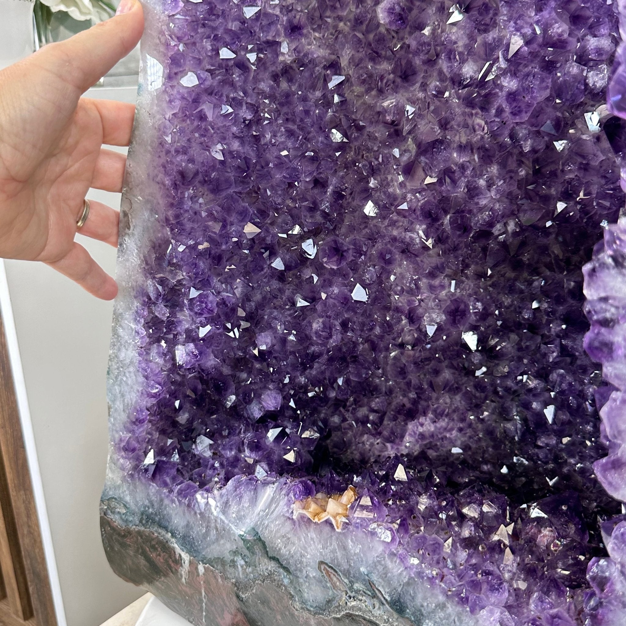 Extra Quality Polished Brazilian Amethyst Cathedral, 110.5 lbs & 26.5" tall Model #5602-0063 by Brazil Gems - Brazil GemsBrazil GemsExtra Quality Polished Brazilian Amethyst Cathedral, 110.5 lbs & 26.5" tall Model #5602-0063 by Brazil GemsPolished Cathedrals5602-0063