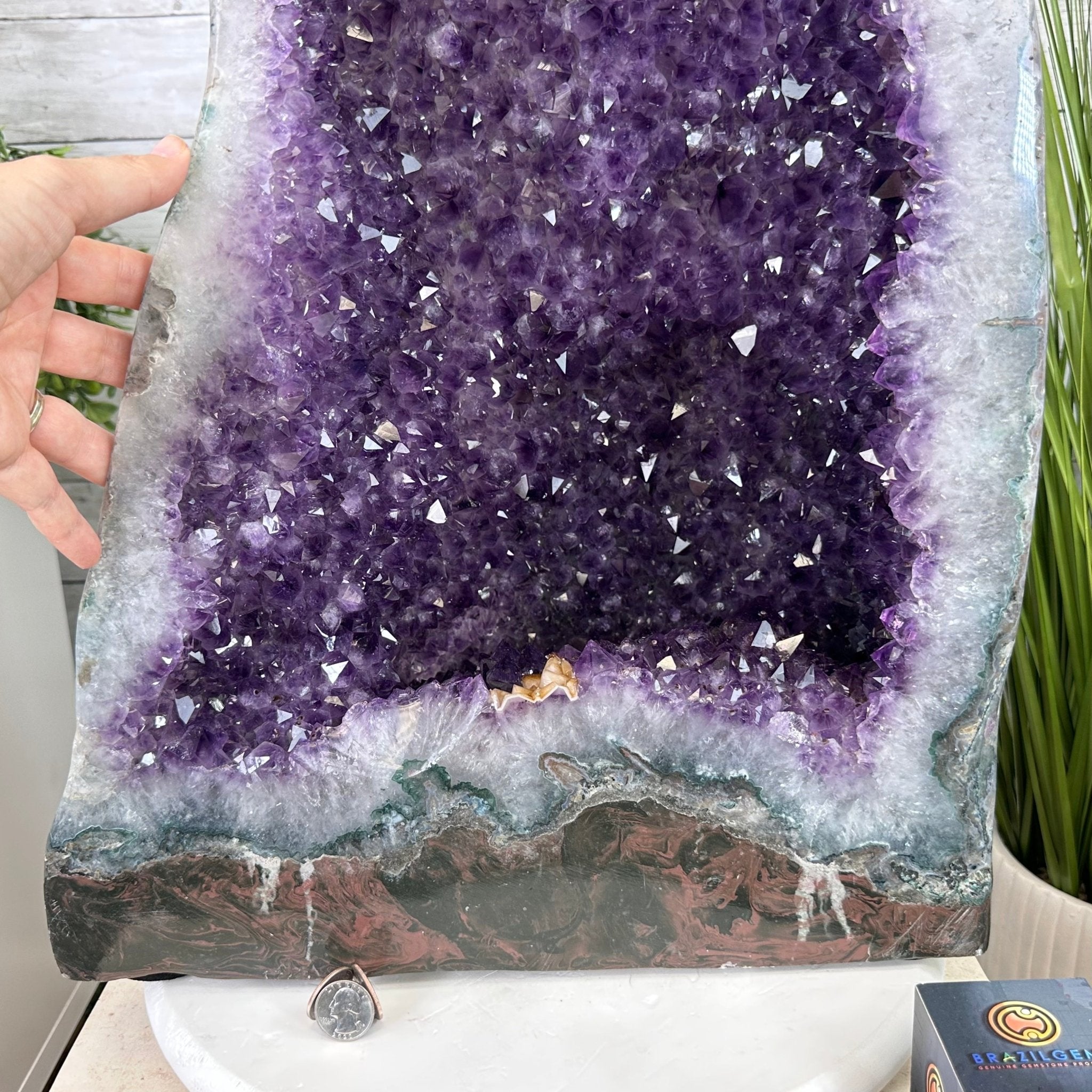 Extra Quality Polished Brazilian Amethyst Cathedral, 110.5 lbs & 26.5" tall Model #5602-0063 by Brazil Gems - Brazil GemsBrazil GemsExtra Quality Polished Brazilian Amethyst Cathedral, 110.5 lbs & 26.5" tall Model #5602-0063 by Brazil GemsPolished Cathedrals5602-0063