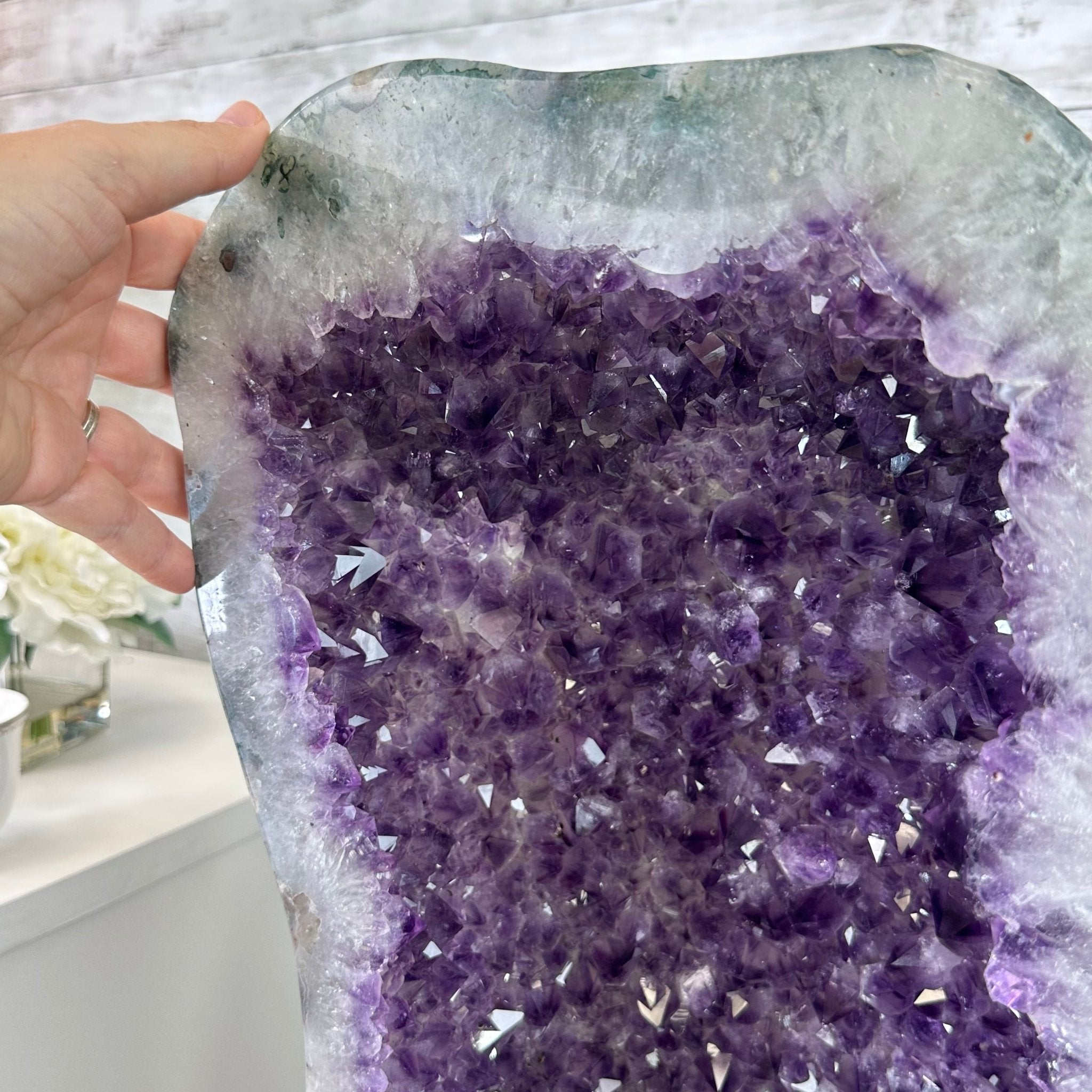 Extra Quality Polished Brazilian Amethyst Cathedral, 110.5 lbs & 26.5" tall Model #5602-0063 by Brazil Gems - Brazil GemsBrazil GemsExtra Quality Polished Brazilian Amethyst Cathedral, 110.5 lbs & 26.5" tall Model #5602-0063 by Brazil GemsPolished Cathedrals5602-0063