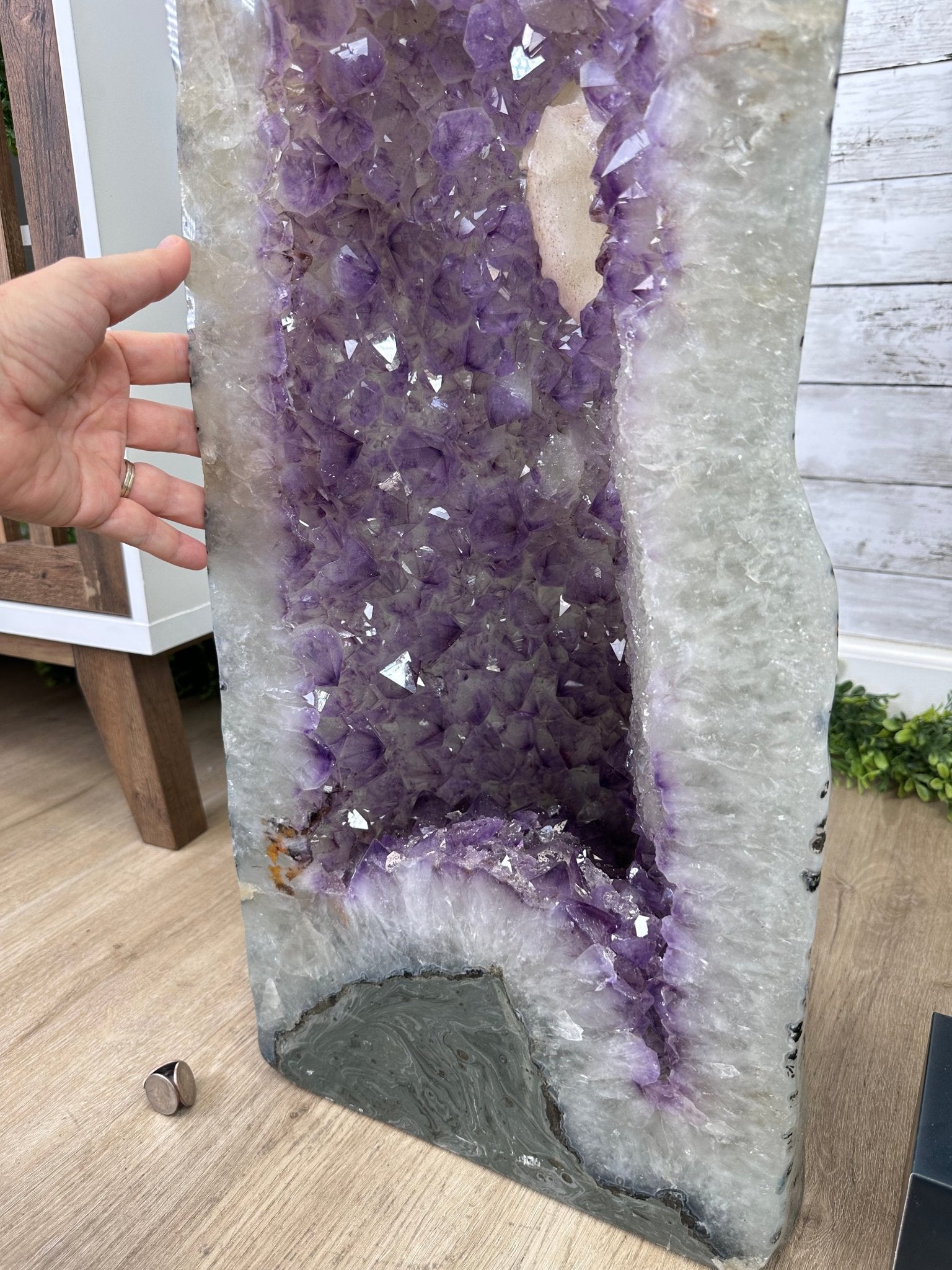 Extra Quality Polished Brazilian Amethyst Cathedral, 119.5 lbs & 34.75" tall Model #5602-0200 by Brazil Gems - Brazil GemsBrazil GemsExtra Quality Polished Brazilian Amethyst Cathedral, 119.5 lbs & 34.75" tall Model #5602-0200 by Brazil GemsPolished Cathedrals5602-0200