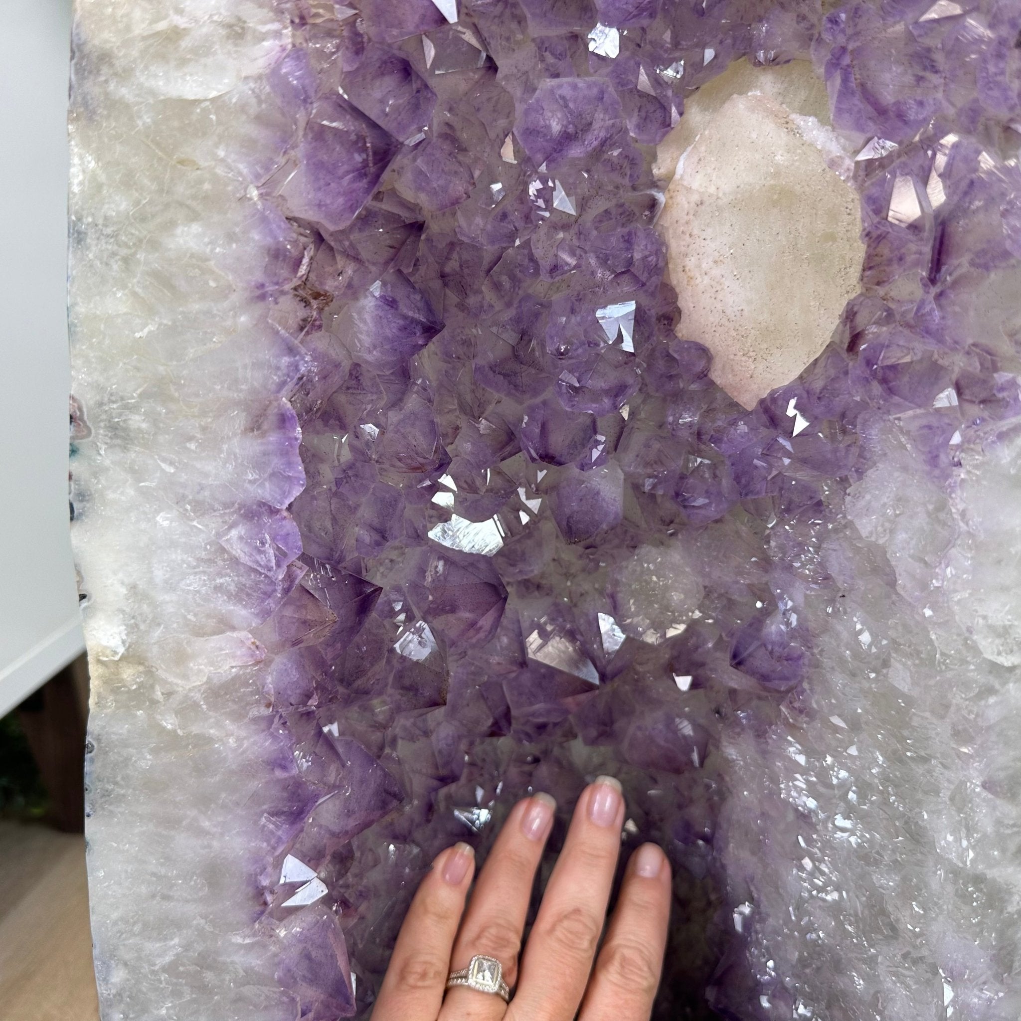 Extra Quality Polished Brazilian Amethyst Cathedral, 119.5 lbs & 34.75" tall Model #5602-0200 by Brazil Gems - Brazil GemsBrazil GemsExtra Quality Polished Brazilian Amethyst Cathedral, 119.5 lbs & 34.75" tall Model #5602-0200 by Brazil GemsPolished Cathedrals5602-0200