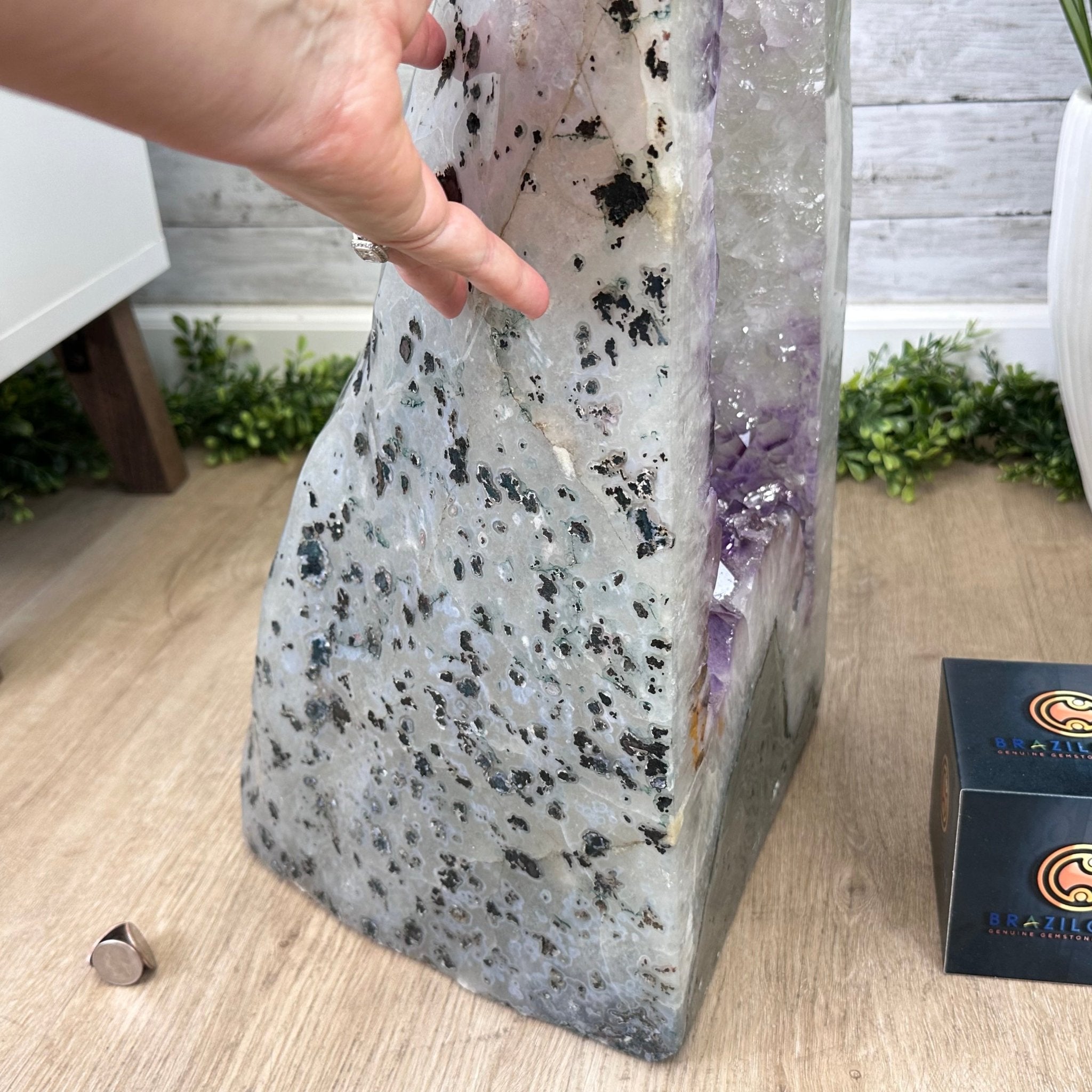 Extra Quality Polished Brazilian Amethyst Cathedral, 119.5 lbs & 34.75" tall Model #5602-0200 by Brazil Gems - Brazil GemsBrazil GemsExtra Quality Polished Brazilian Amethyst Cathedral, 119.5 lbs & 34.75" tall Model #5602-0200 by Brazil GemsPolished Cathedrals5602-0200