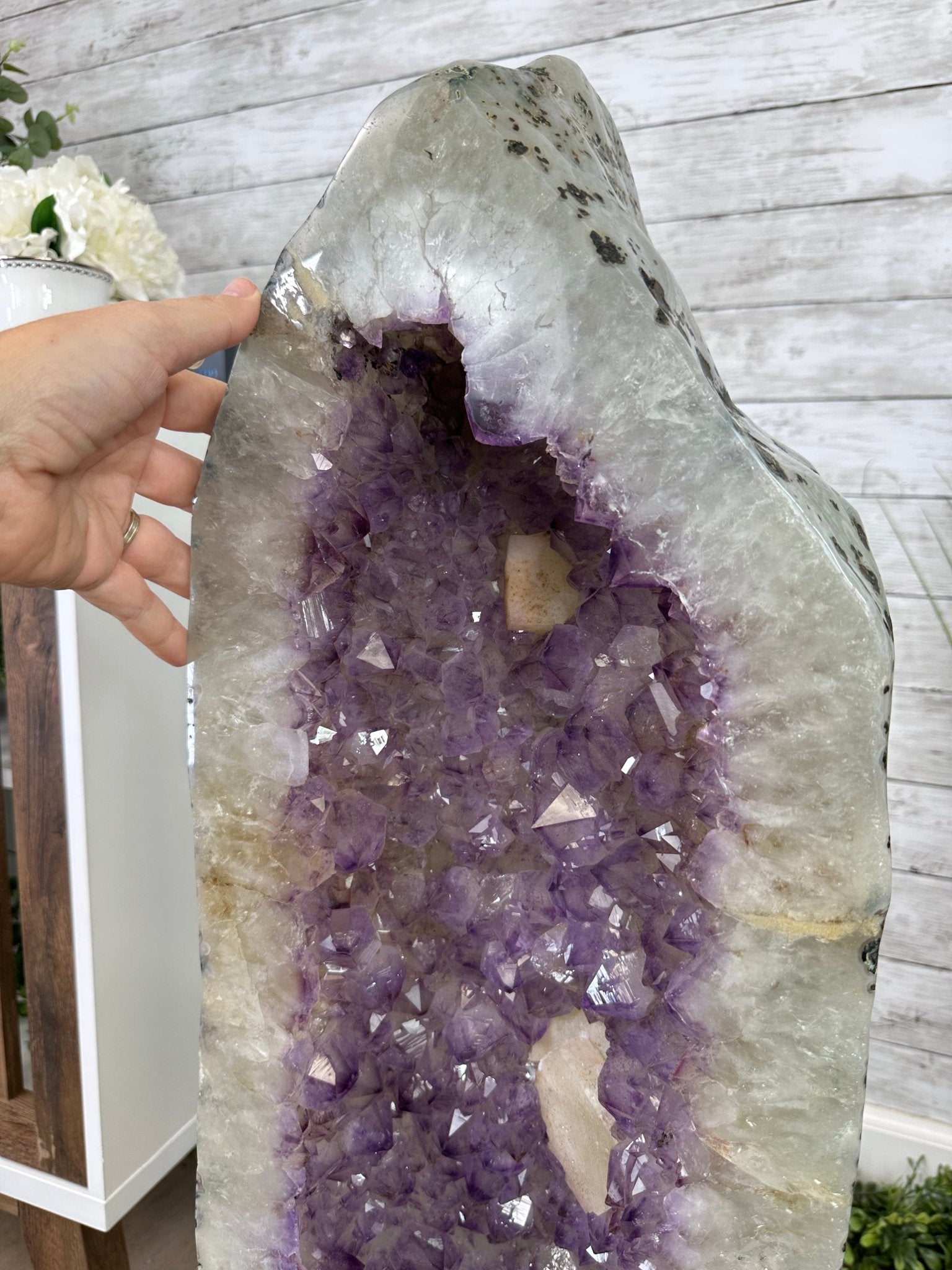 Extra Quality Polished Brazilian Amethyst Cathedral, 119.5 lbs & 34.75" tall Model #5602-0200 by Brazil Gems - Brazil GemsBrazil GemsExtra Quality Polished Brazilian Amethyst Cathedral, 119.5 lbs & 34.75" tall Model #5602-0200 by Brazil GemsPolished Cathedrals5602-0200