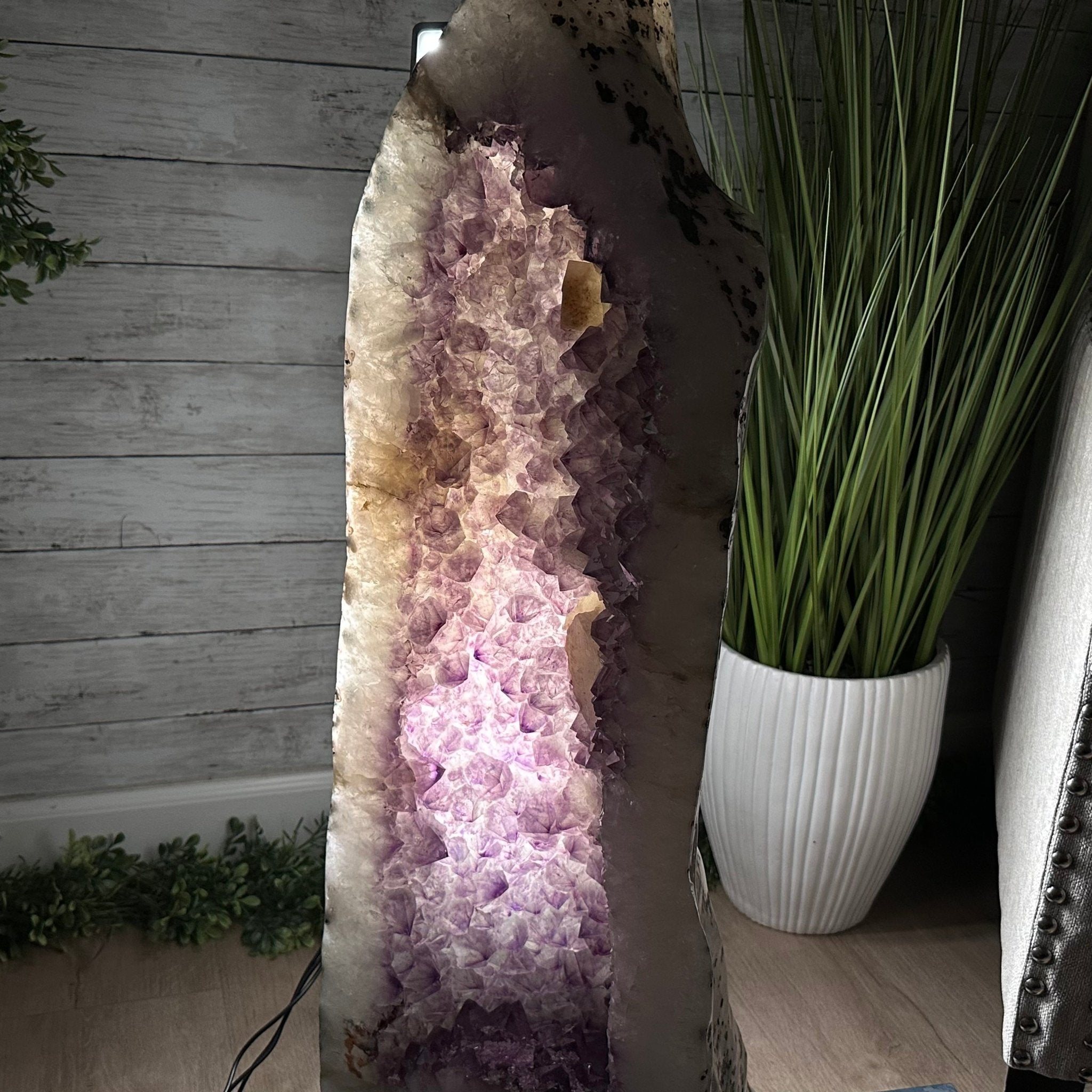 Extra Quality Polished Brazilian Amethyst Cathedral, 119.5 lbs & 34.75" tall Model #5602-0200 by Brazil Gems - Brazil GemsBrazil GemsExtra Quality Polished Brazilian Amethyst Cathedral, 119.5 lbs & 34.75" tall Model #5602-0200 by Brazil GemsPolished Cathedrals5602-0200