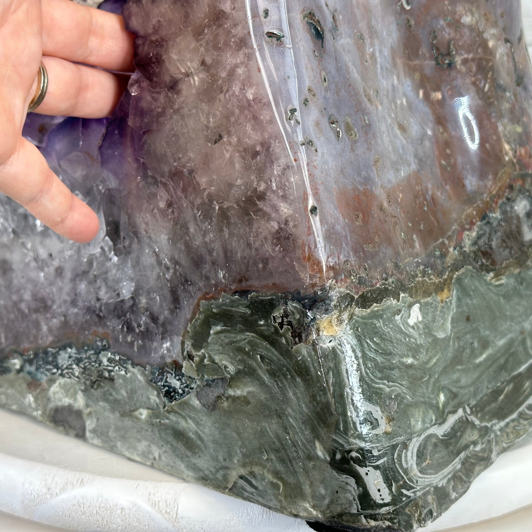 Extra Quality Polished Brazilian Amethyst Cathedral, 134.5 lbs & 18.5" tall Model #5602-0167 by Brazil Gems - Brazil GemsBrazil GemsExtra Quality Polished Brazilian Amethyst Cathedral, 134.5 lbs & 18.5" tall Model #5602-0167 by Brazil GemsPolished Cathedrals5602-0167