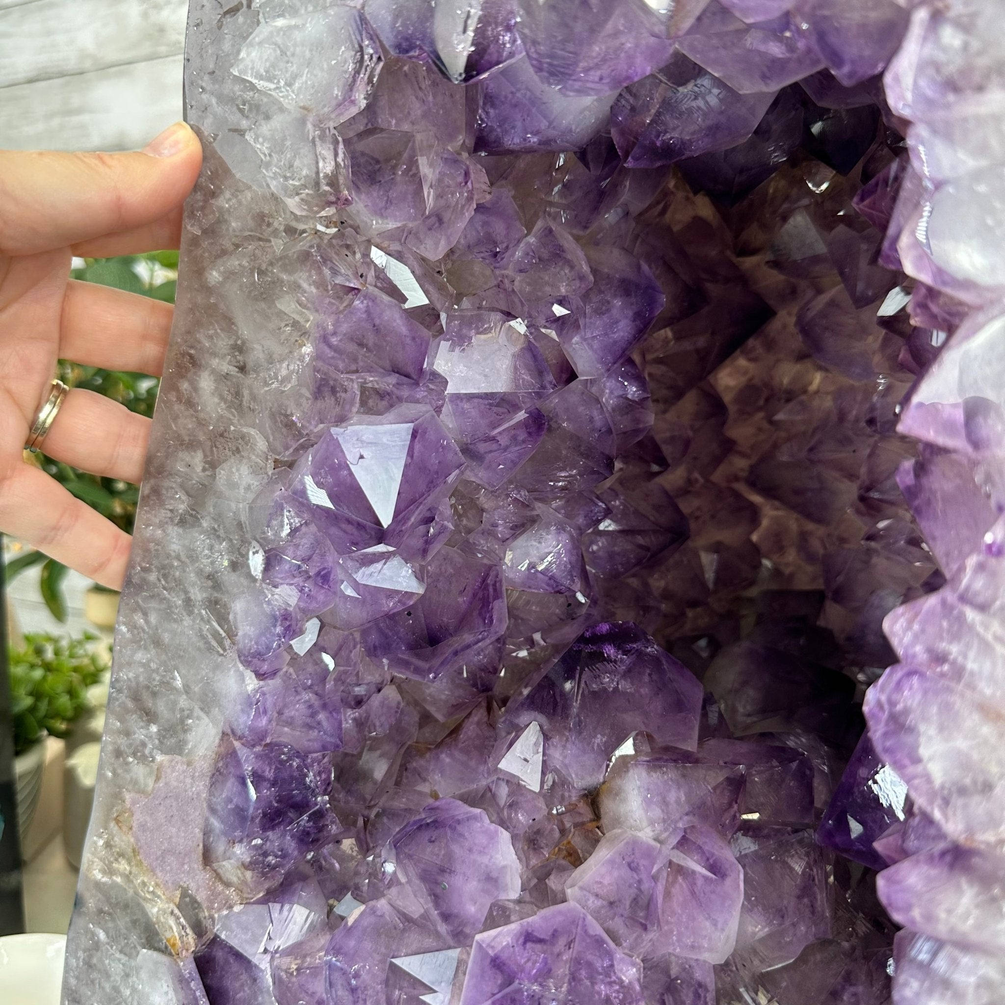 Extra Quality Polished Brazilian Amethyst Cathedral, 134.5 lbs & 18.5" tall Model #5602-0167 by Brazil Gems - Brazil GemsBrazil GemsExtra Quality Polished Brazilian Amethyst Cathedral, 134.5 lbs & 18.5" tall Model #5602-0167 by Brazil GemsPolished Cathedrals5602-0167