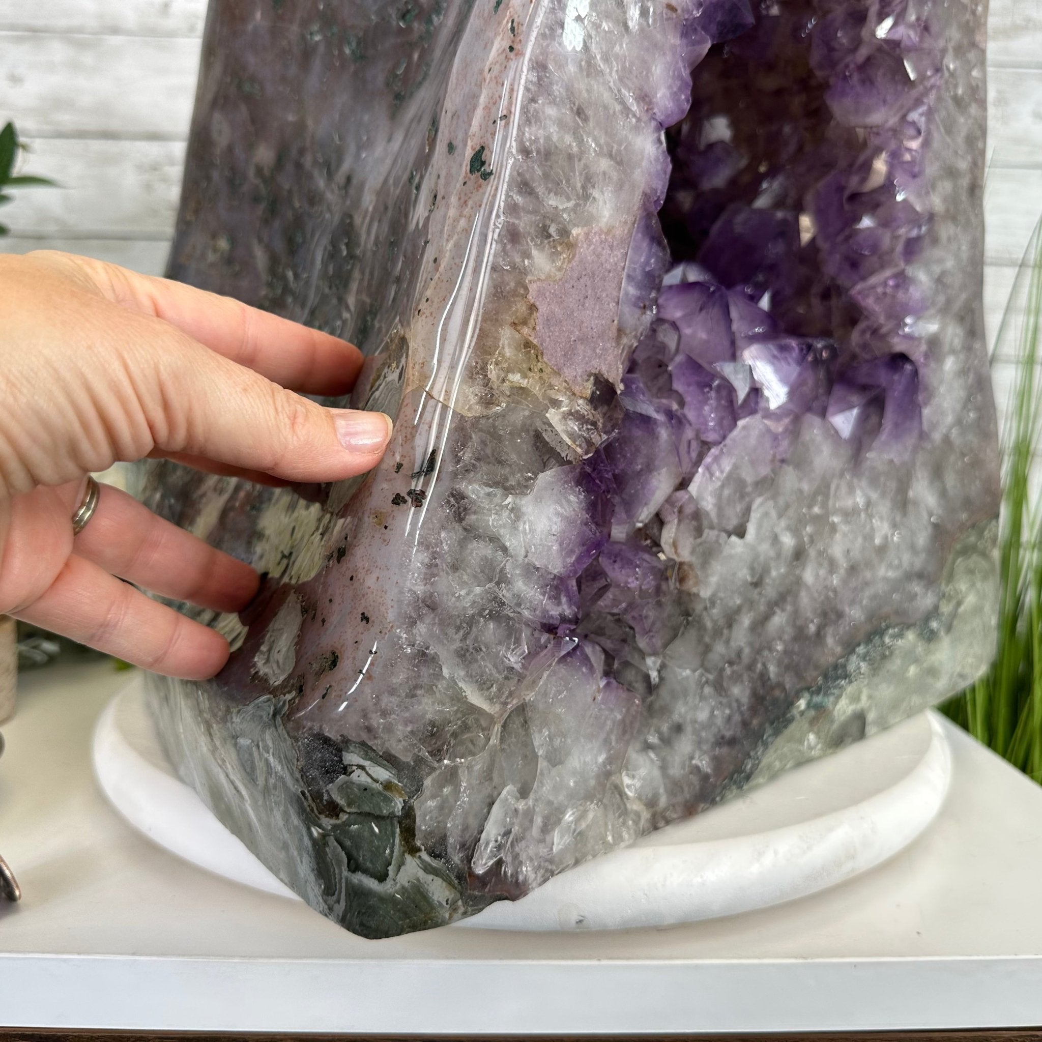 Extra Quality Polished Brazilian Amethyst Cathedral, 134.5 lbs & 18.5" tall Model #5602-0167 by Brazil Gems - Brazil GemsBrazil GemsExtra Quality Polished Brazilian Amethyst Cathedral, 134.5 lbs & 18.5" tall Model #5602-0167 by Brazil GemsPolished Cathedrals5602-0167