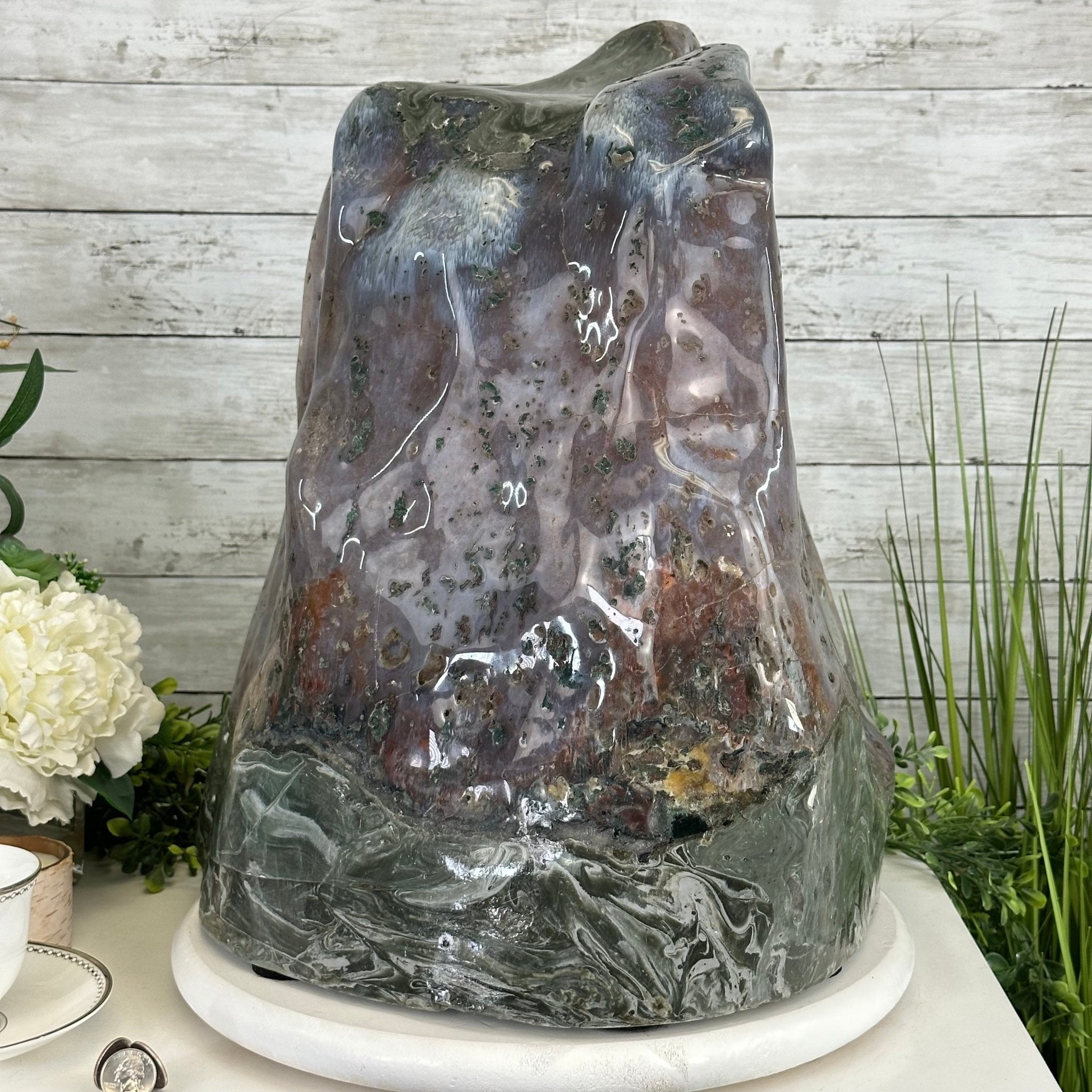 Extra Quality Polished Brazilian Amethyst Cathedral, 134.5 lbs & 18.5" tall Model #5602-0167 by Brazil Gems - Brazil GemsBrazil GemsExtra Quality Polished Brazilian Amethyst Cathedral, 134.5 lbs & 18.5" tall Model #5602-0167 by Brazil GemsPolished Cathedrals5602-0167