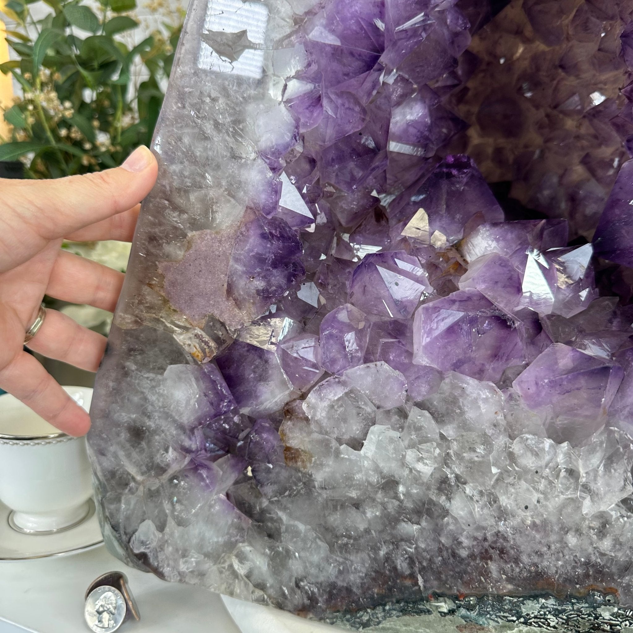 Extra Quality Polished Brazilian Amethyst Cathedral, 134.5 lbs & 18.5" tall Model #5602-0167 by Brazil Gems - Brazil GemsBrazil GemsExtra Quality Polished Brazilian Amethyst Cathedral, 134.5 lbs & 18.5" tall Model #5602-0167 by Brazil GemsPolished Cathedrals5602-0167