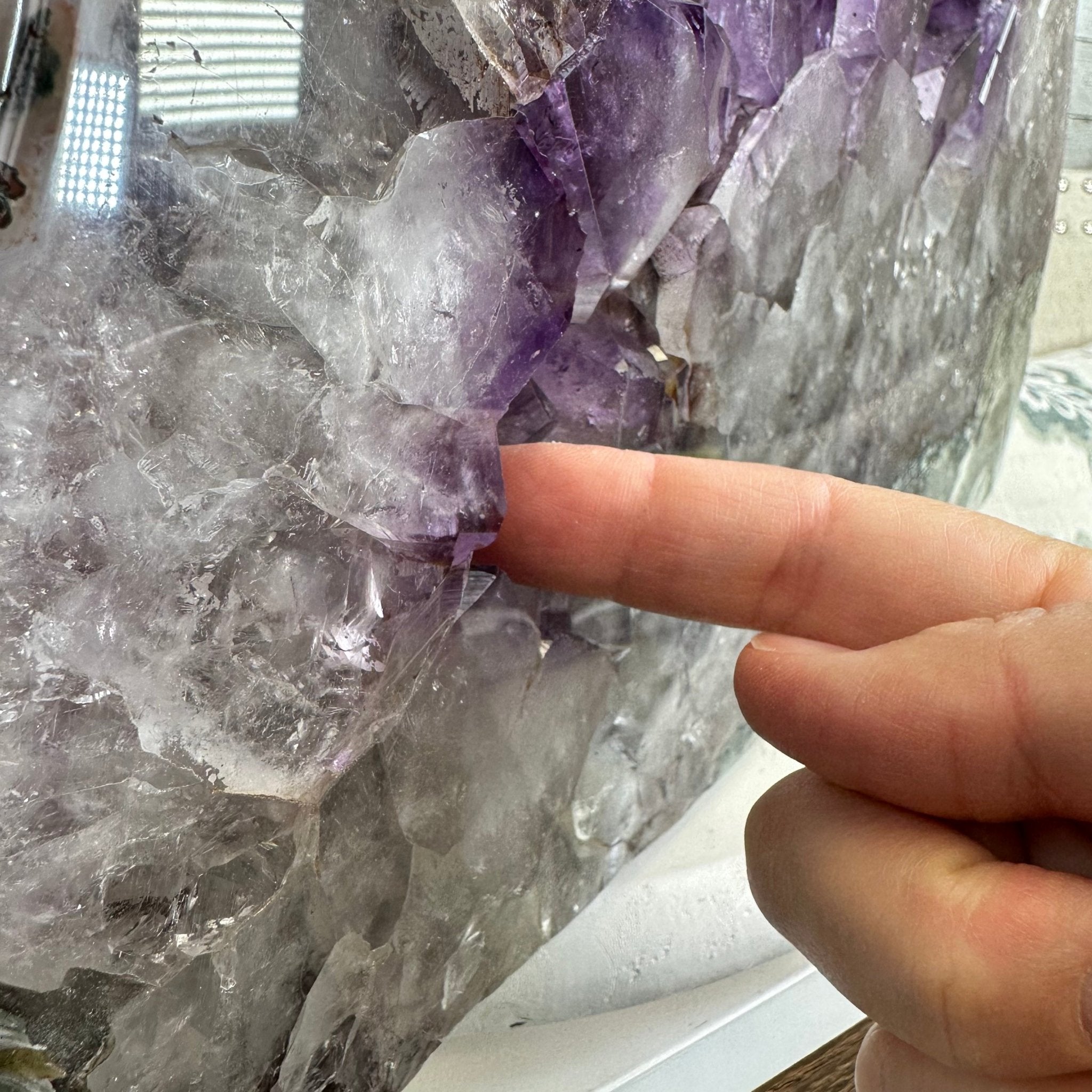 Extra Quality Polished Brazilian Amethyst Cathedral, 134.5 lbs & 18.5" tall Model #5602-0167 by Brazil Gems - Brazil GemsBrazil GemsExtra Quality Polished Brazilian Amethyst Cathedral, 134.5 lbs & 18.5" tall Model #5602-0167 by Brazil GemsPolished Cathedrals5602-0167