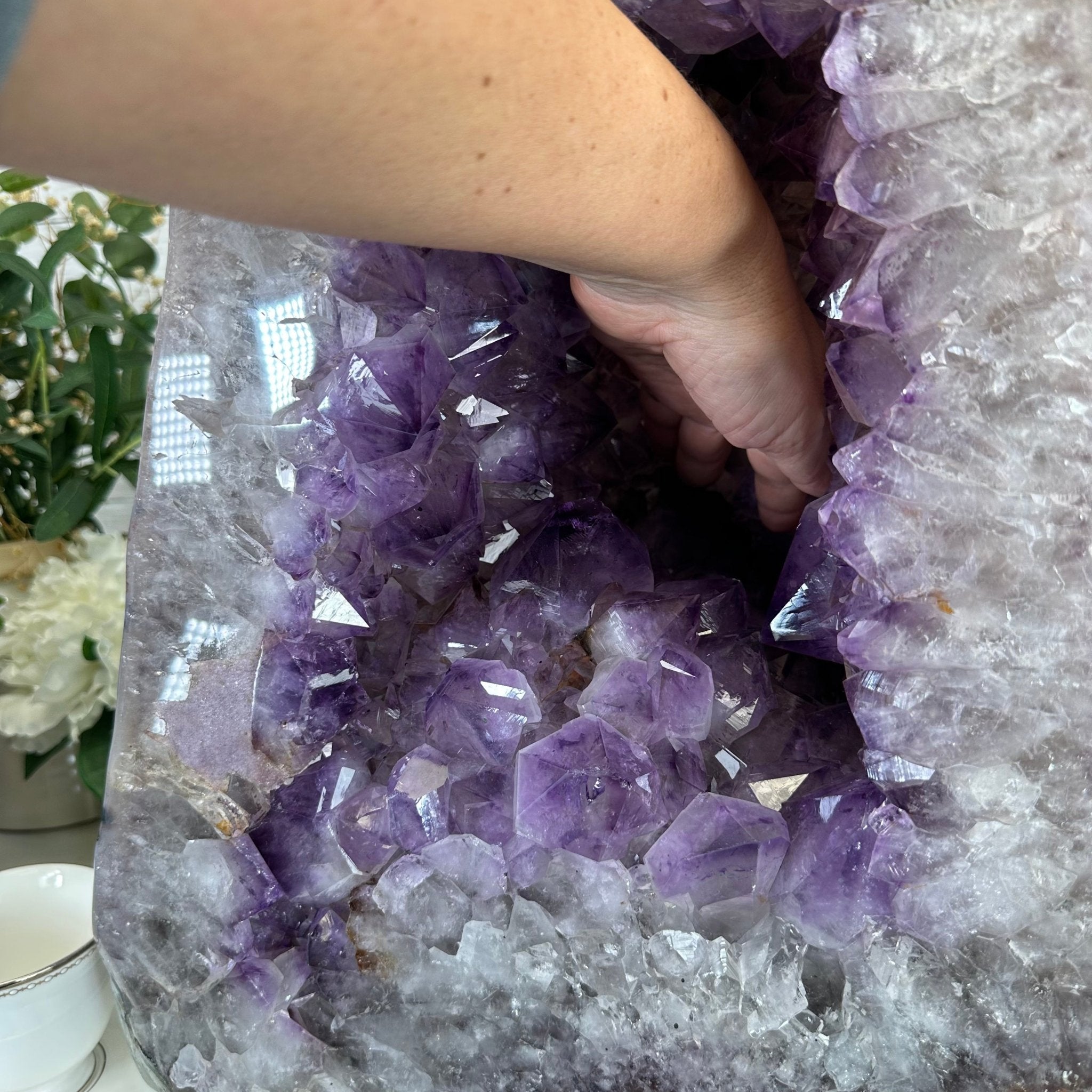 Extra Quality Polished Brazilian Amethyst Cathedral, 134.5 lbs & 18.5" tall Model #5602-0167 by Brazil Gems - Brazil GemsBrazil GemsExtra Quality Polished Brazilian Amethyst Cathedral, 134.5 lbs & 18.5" tall Model #5602-0167 by Brazil GemsPolished Cathedrals5602-0167