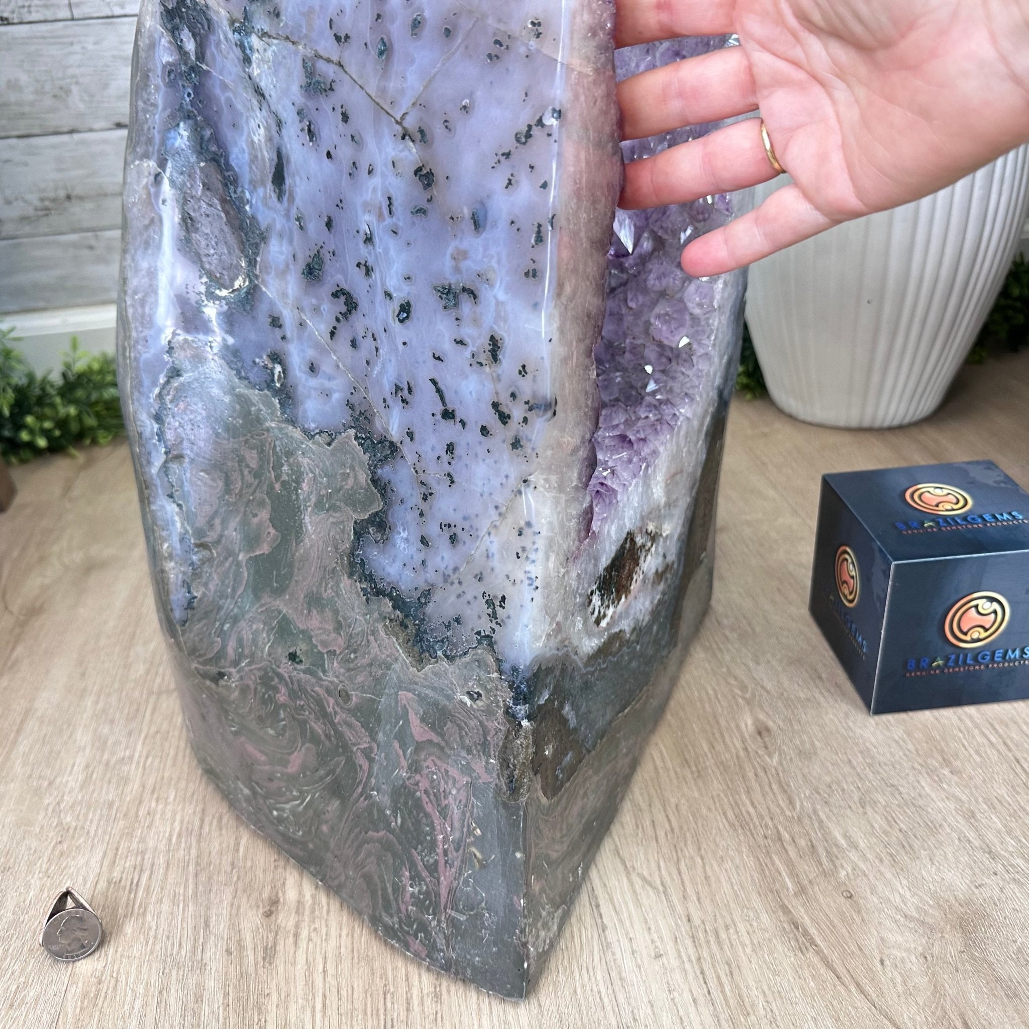Extra Quality Polished Brazilian Amethyst Cathedral, 150.6 lbs & 35.25" tall Model #5602-0184 by Brazil Gems - Brazil GemsBrazil GemsExtra Quality Polished Brazilian Amethyst Cathedral, 150.6 lbs & 35.25" tall Model #5602-0184 by Brazil GemsPolished Cathedrals5602-0184