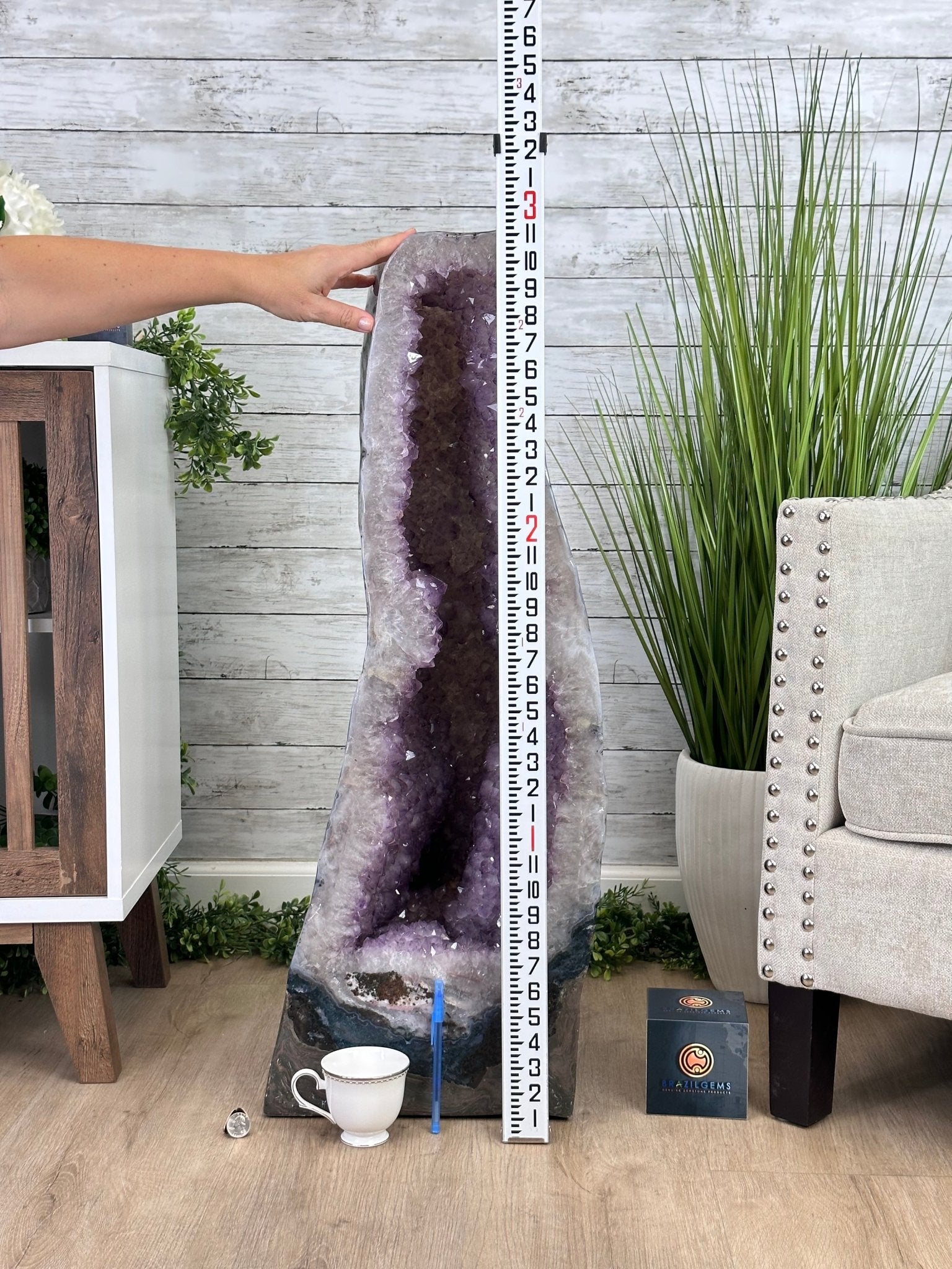 Extra Quality Polished Brazilian Amethyst Cathedral, 150.6 lbs & 35.25" tall Model #5602-0184 by Brazil Gems - Brazil GemsBrazil GemsExtra Quality Polished Brazilian Amethyst Cathedral, 150.6 lbs & 35.25" tall Model #5602-0184 by Brazil GemsPolished Cathedrals5602-0184