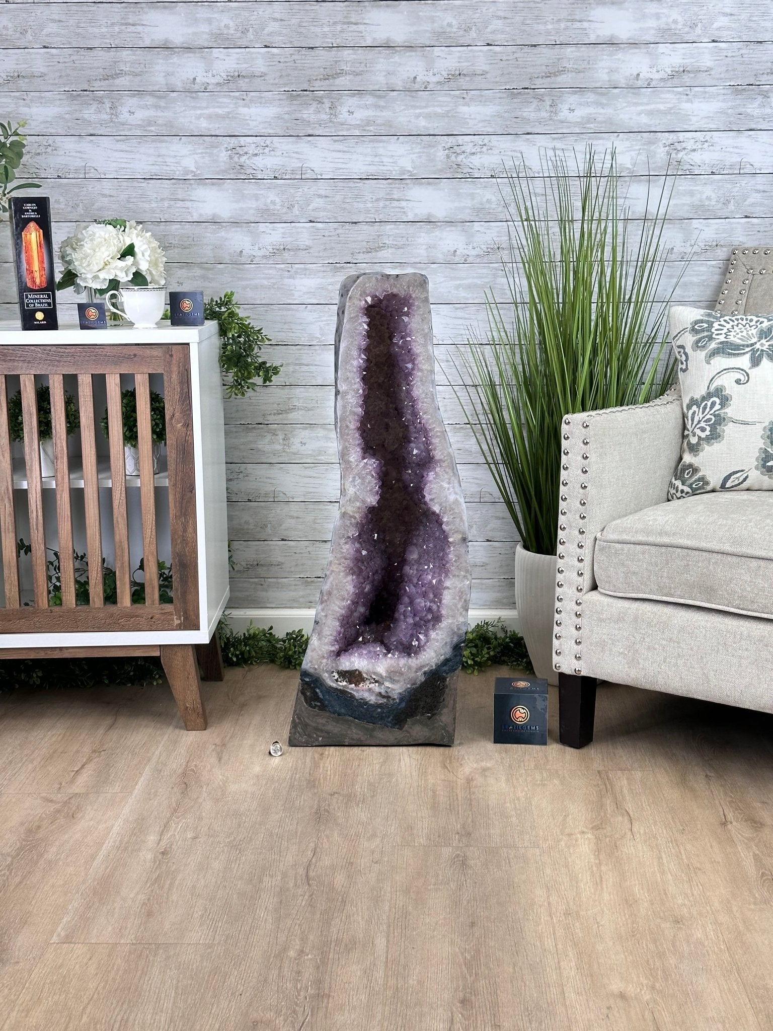 Extra Quality Polished Brazilian Amethyst Cathedral, 150.6 lbs & 35.25" tall Model #5602-0184 by Brazil Gems - Brazil GemsBrazil GemsExtra Quality Polished Brazilian Amethyst Cathedral, 150.6 lbs & 35.25" tall Model #5602-0184 by Brazil GemsPolished Cathedrals5602-0184