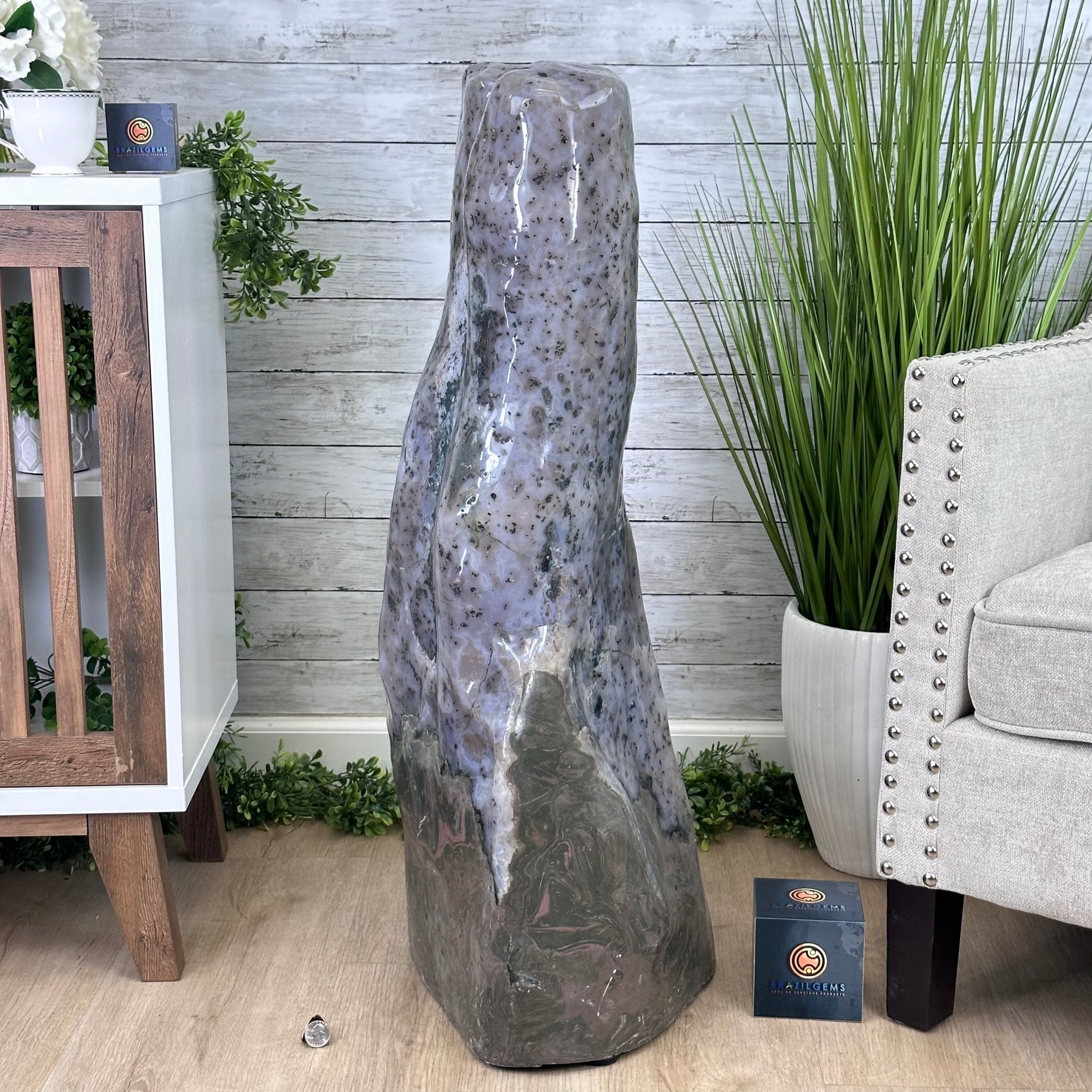 Extra Quality Polished Brazilian Amethyst Cathedral, 150.6 lbs & 35.25" tall Model #5602-0184 by Brazil Gems - Brazil GemsBrazil GemsExtra Quality Polished Brazilian Amethyst Cathedral, 150.6 lbs & 35.25" tall Model #5602-0184 by Brazil GemsPolished Cathedrals5602-0184