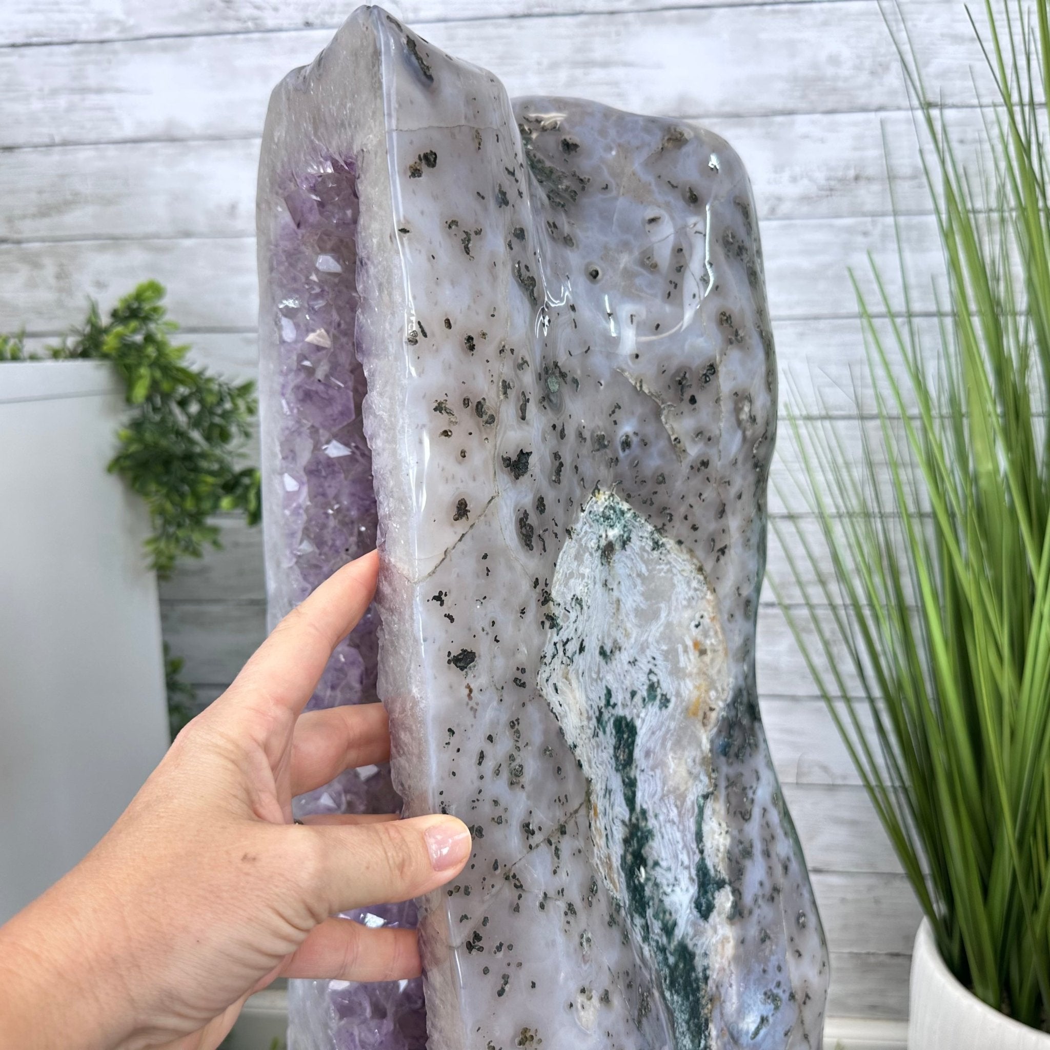 Extra Quality Polished Brazilian Amethyst Cathedral, 150.6 lbs & 35.25" tall Model #5602-0184 by Brazil Gems - Brazil GemsBrazil GemsExtra Quality Polished Brazilian Amethyst Cathedral, 150.6 lbs & 35.25" tall Model #5602-0184 by Brazil GemsPolished Cathedrals5602-0184