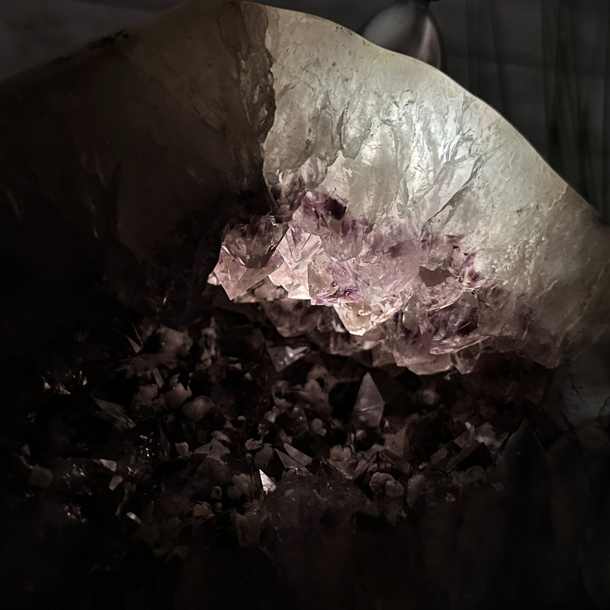 Extra Quality Polished Brazilian Amethyst Cathedral, 16.9 lbs & 6.6" tall Model #5602-0172 by Brazil Gems - Brazil GemsBrazil GemsExtra Quality Polished Brazilian Amethyst Cathedral, 16.9 lbs & 6.6" tall Model #5602-0172 by Brazil GemsPolished Cathedrals5602-0172